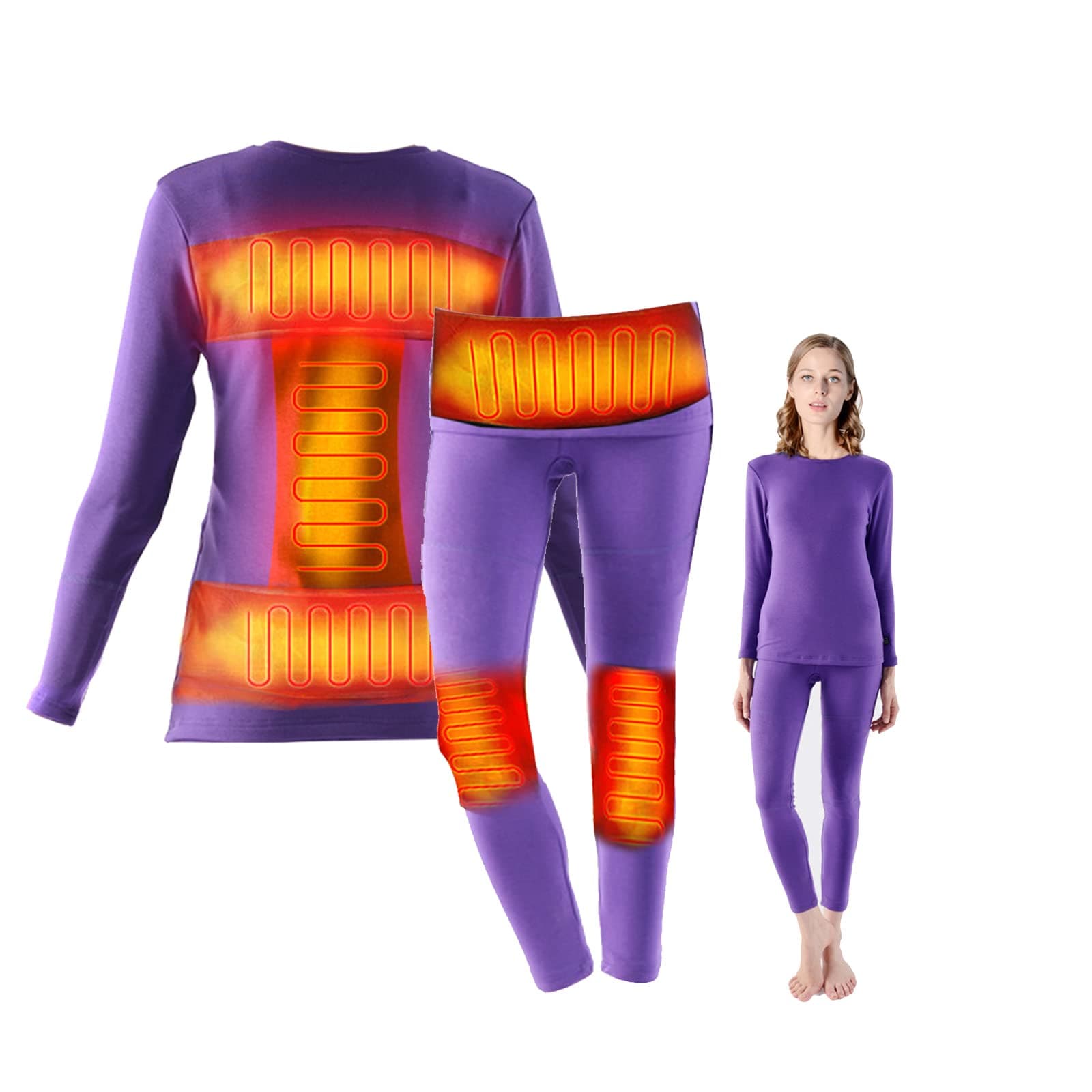 borfieon Electric Long Underwear Heated Long Underwear Electric Long Underwear Heatkeep Thermal Underwear Heated Underwear Women