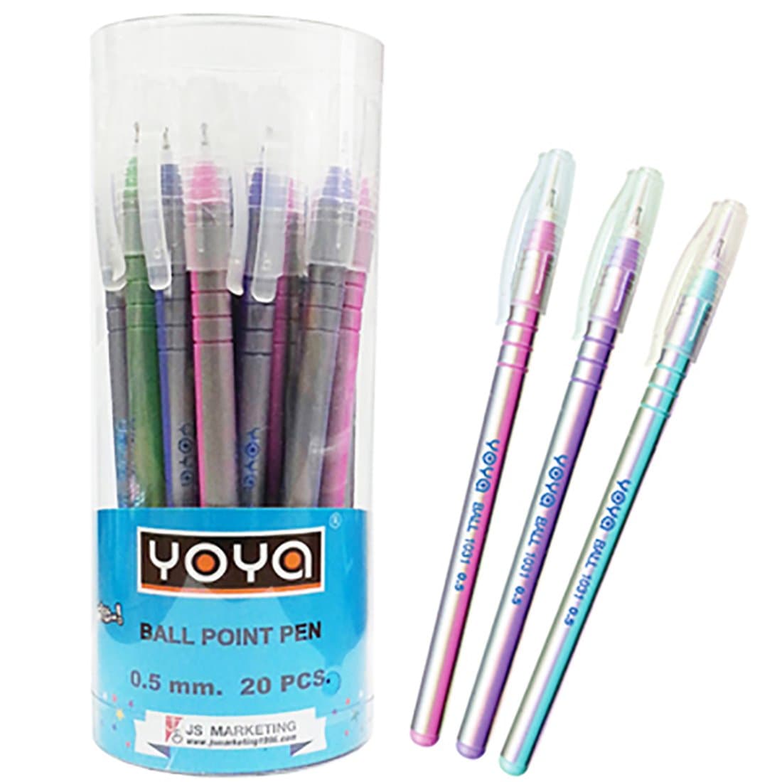 YOYA Professional Ballpoint Pen 0.5 mm, Set of 20, Blue