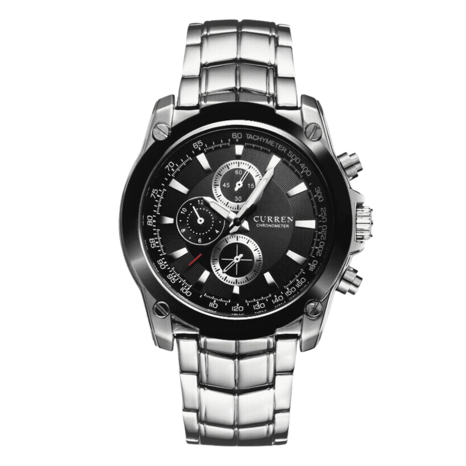 keywins Curren Stylish Quartz Movt Stainless Steel Analog Watchband Mens Wrist Watch-8023White, Black