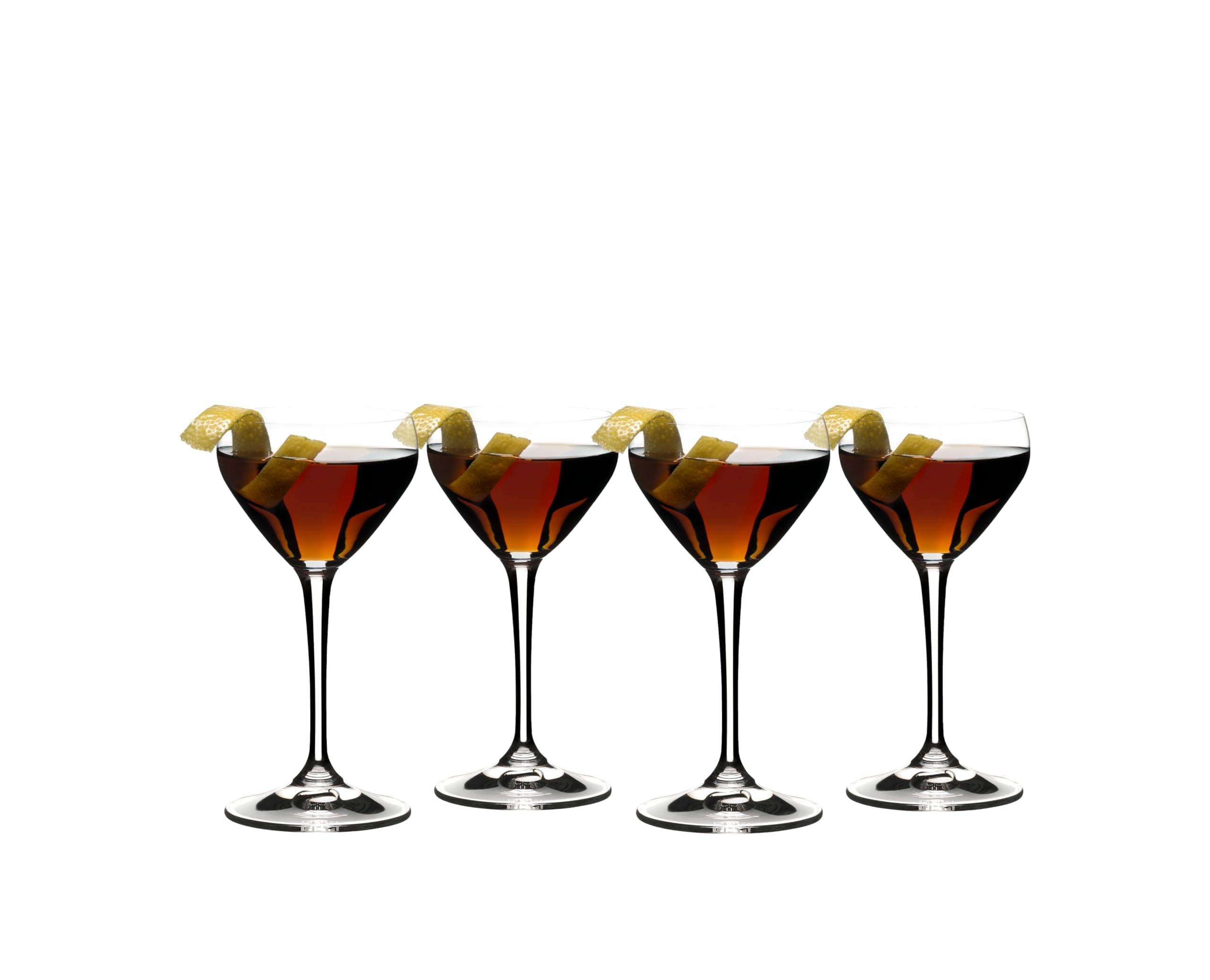 Drink Specific Glassware, Nick & Nora Cocktail Glass, 4oz, Old-Fashioned Stemmed Cocktail Glasses, Martini, Manhattan, Set of 4