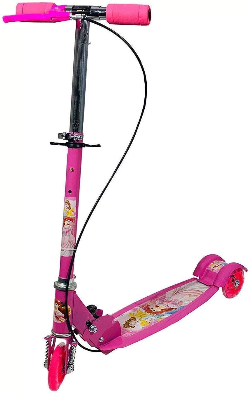 ZOMBIMAA Road Runner Scooter for Kids of 3 to 14 Years Age 3 Adjustable Height, Foldable, LED PU Wheels & Weight Capacity 75 kgs Kick Scooter with Brake(Sometime Color & Model May Vary)