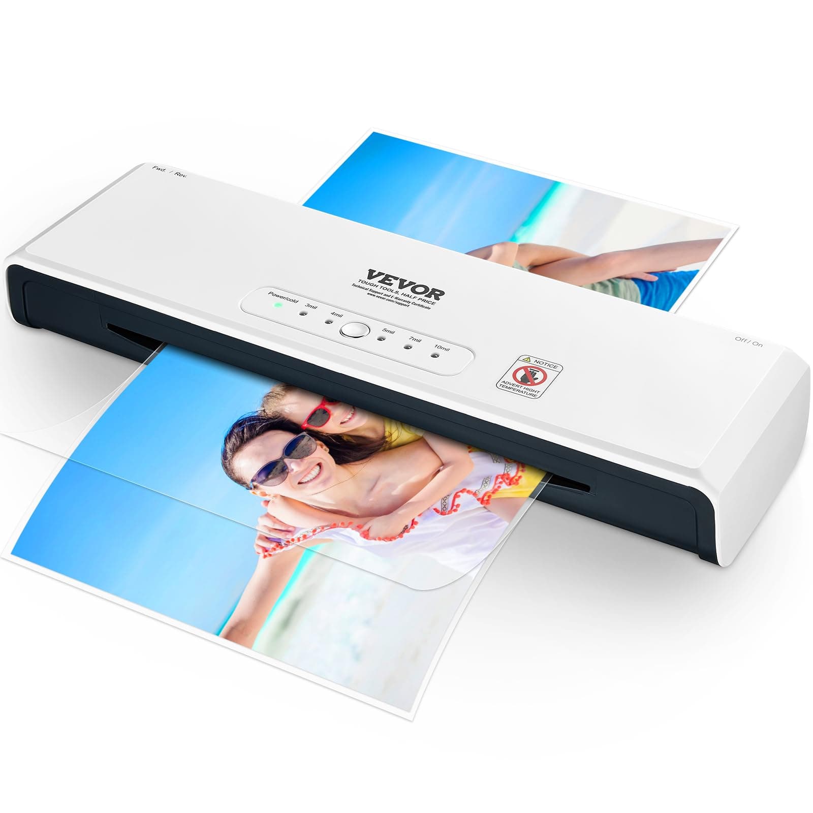 VEVOR Laminator, 13-inch Laminating Machine, 4 Rollers Hot and Cold Thermal Laminator, Quick Warm-up, Fast Laminating Machine with 3 mil Lamination Films for Home, Office, School