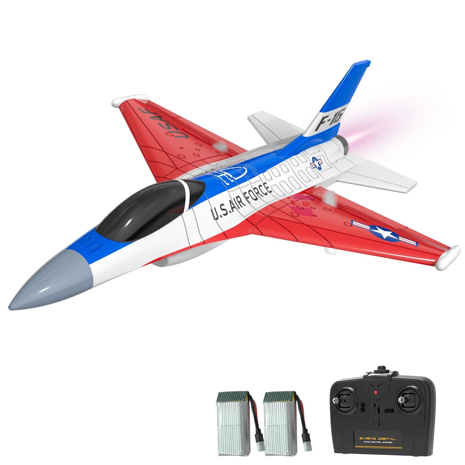volantexrc RC Plane F-16 Fighting Falcon - 2.4Ghz 2CH Remote Control Airplane Jet Fighter Ready to Fly with Cool Lights, for Beginners,Adults (762-4)