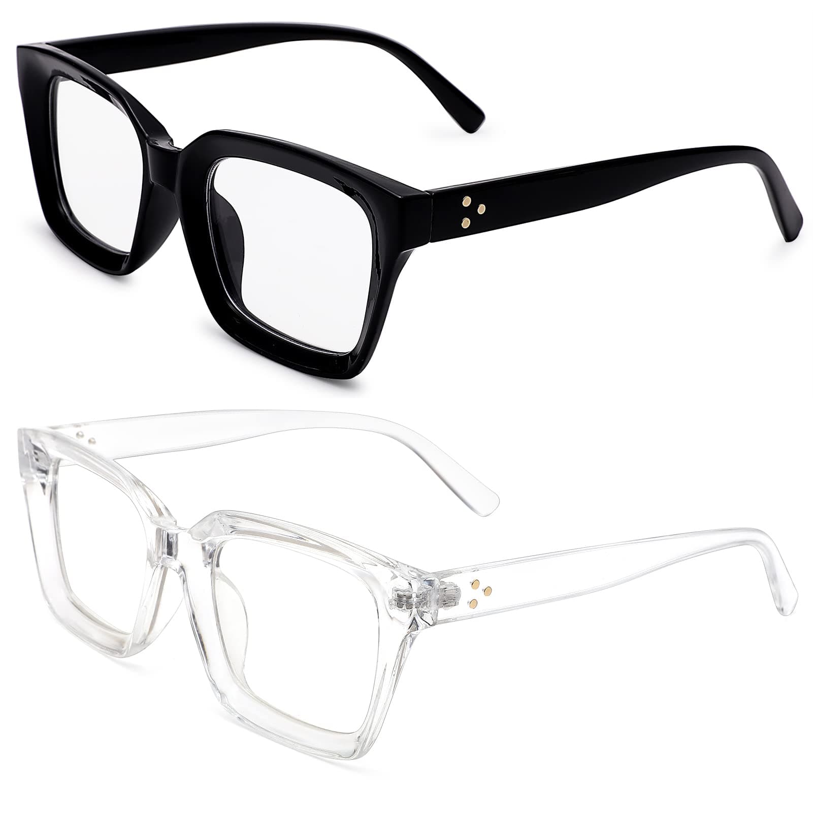 COASION Classic Non-prescription Clear Lens Eyeglasses for Women Thick Square Frame Eyewear