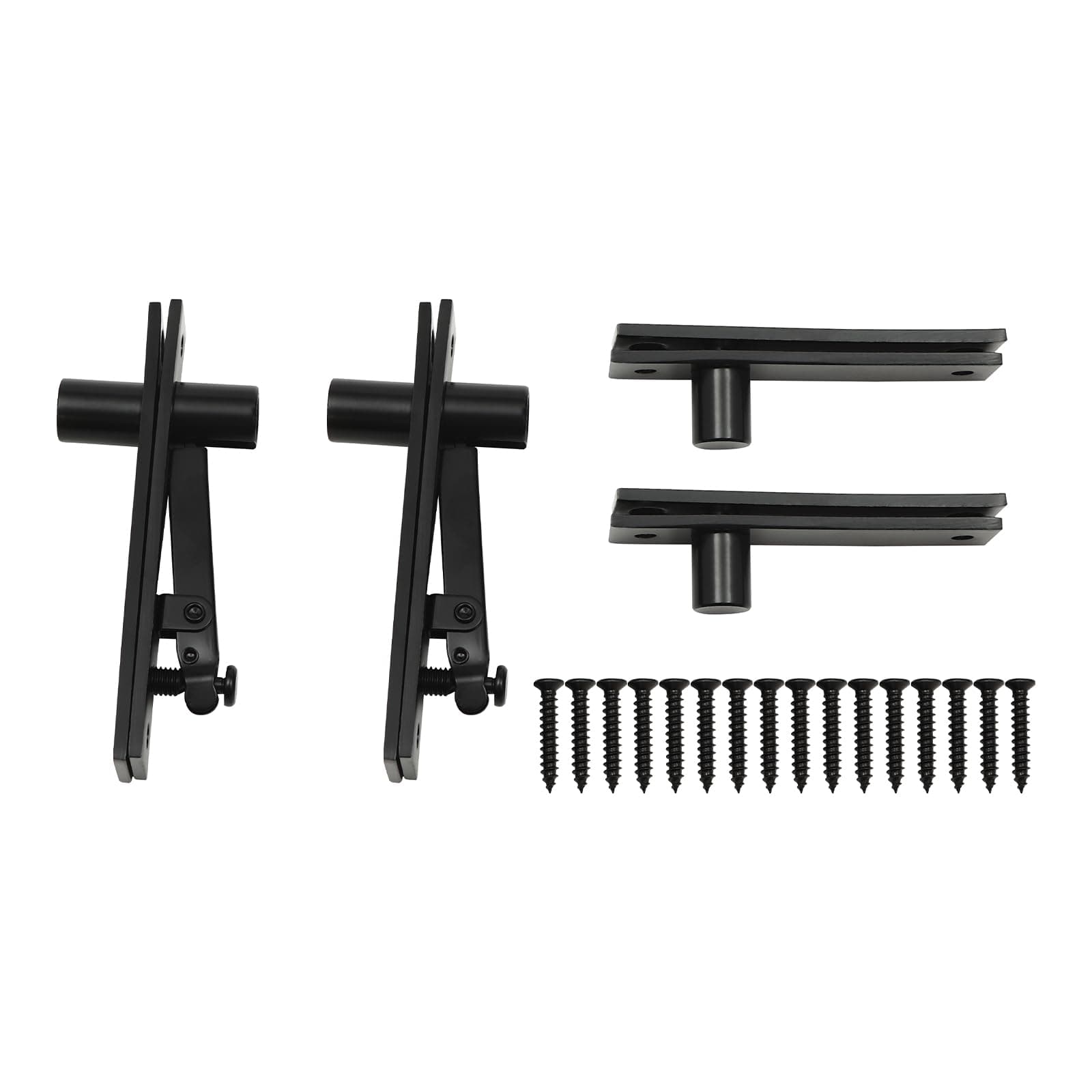 Door Closer Hydraulic,Pivot Hinge Heavy Duty, Hidden Door Hinges Secret Door Hinges, Invisidoor Hinge Kit,Stainless Steel Flush Mount Design（2 Black）