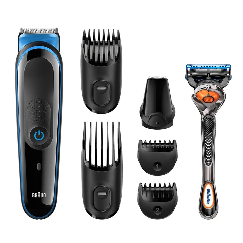 Braun Multi Grooming Kit MGK3045 Black/Blue – 7-in-1 Precision Trimmer for Beard and Hair Styling