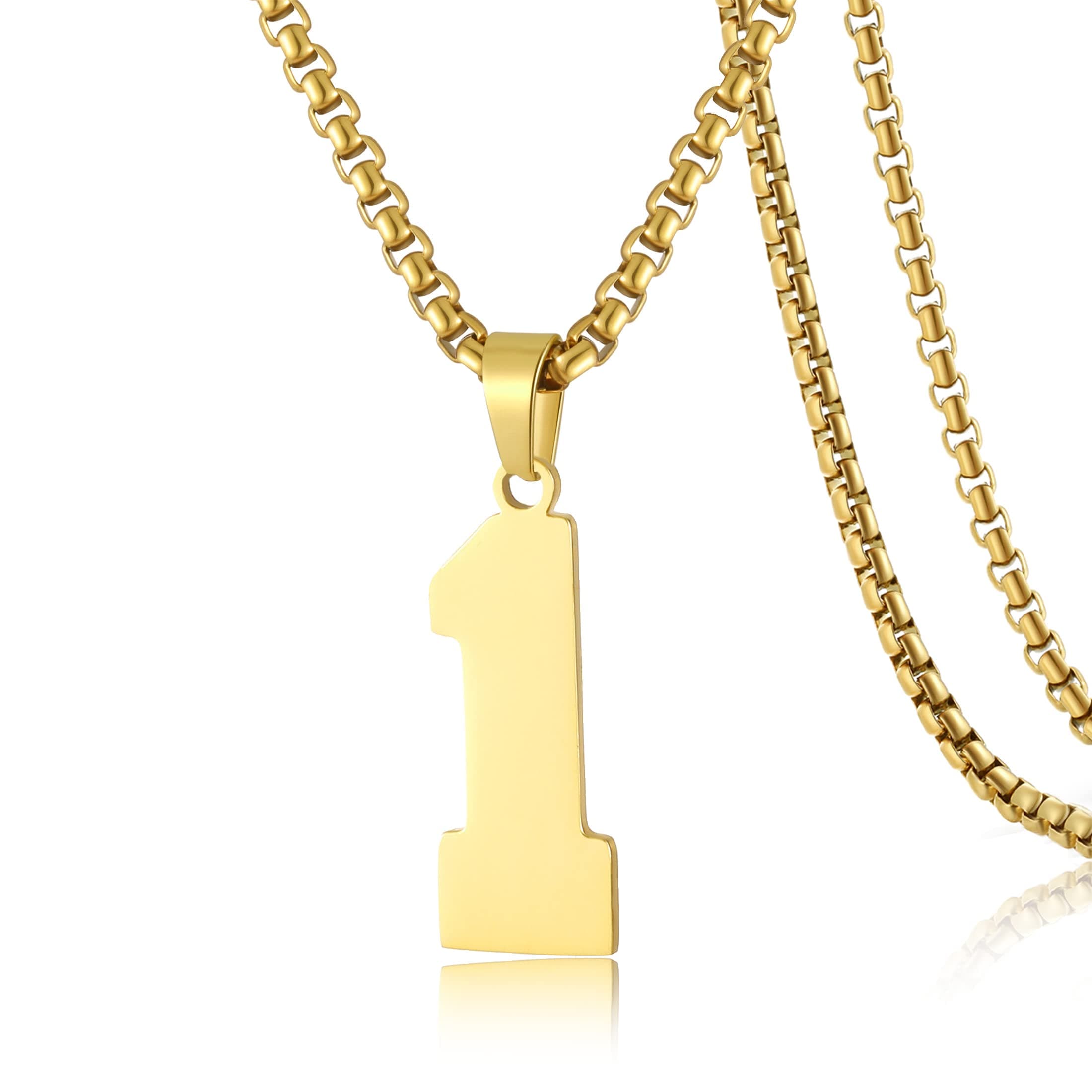 Number Necklace for Men Black Baseball Jersey Number Pendant for Boys Athletes Number Chain Pendant for Boys Sport Stainless Steel necklace Stocking Stuffers Christmas New Year Gifts for Men