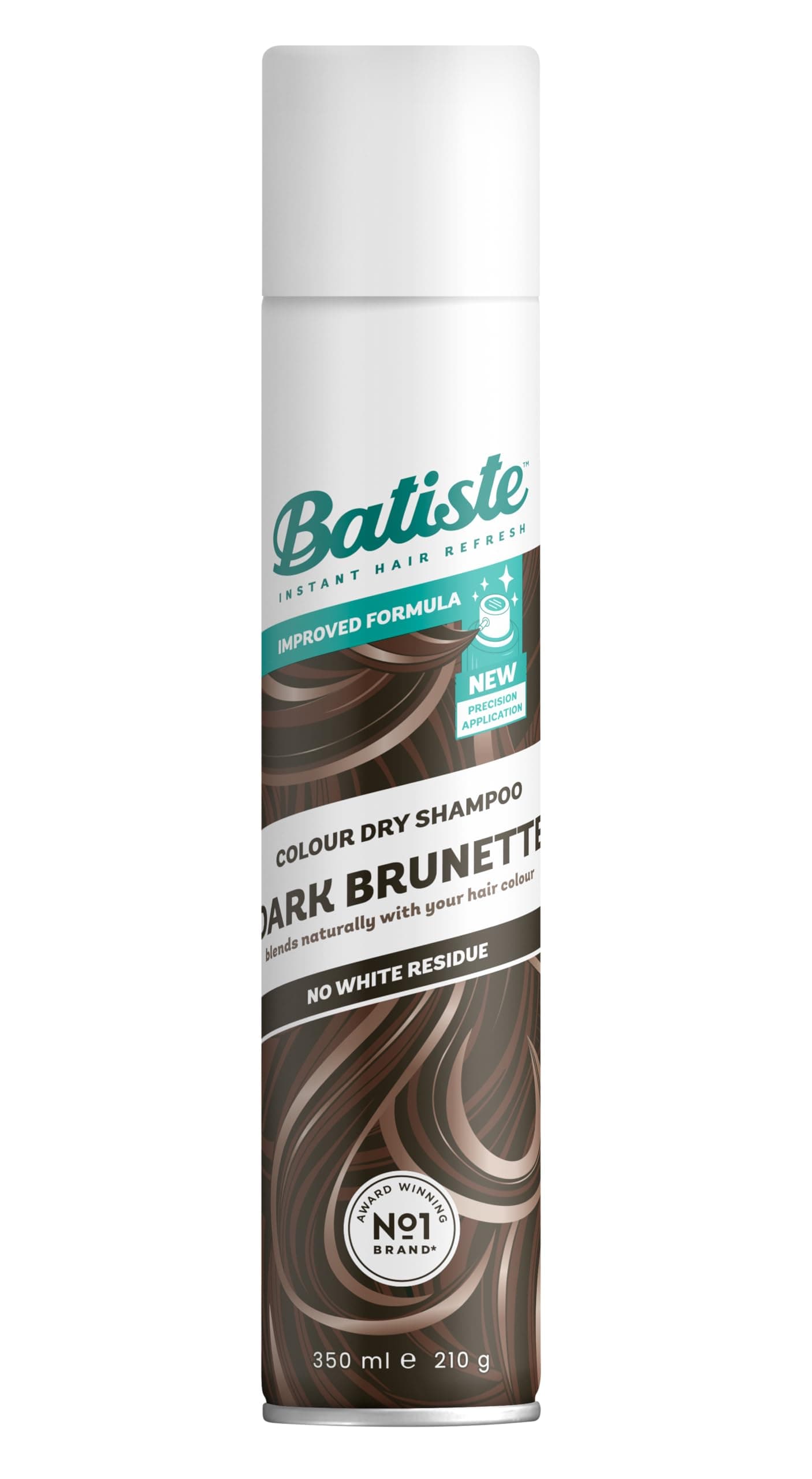 Batiste Dry Shampoo in Divine Dark with a Hint of Colour 350ml, Designed for Brunettes, No Rinse Spray to Refresh Hair in Between Washes, No White Residue for Dark Hair