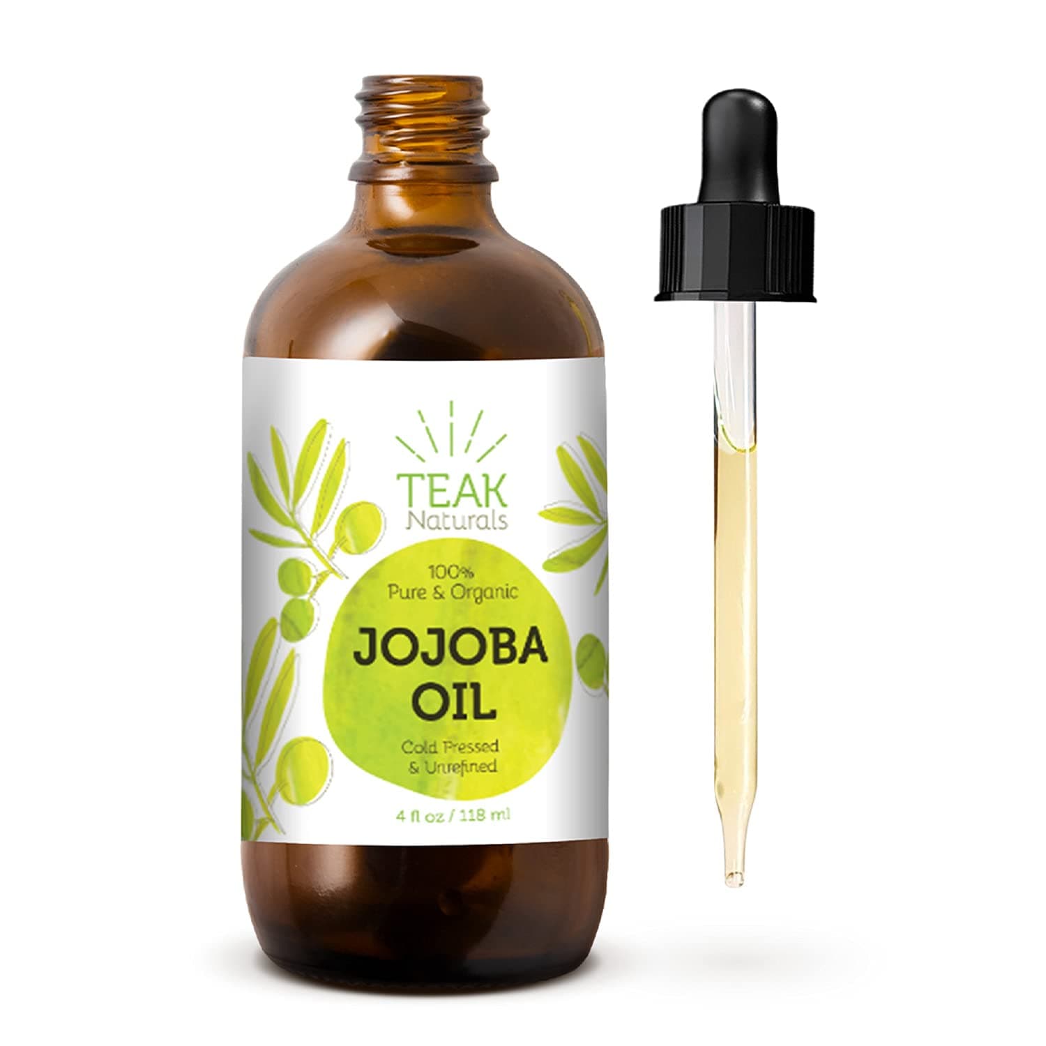 Cold Pressed Organic Jojoba Oil Natural Unrefined Pure Jojoba Oil Moisturizer for Skin Hair and Nails - 4 Ounces