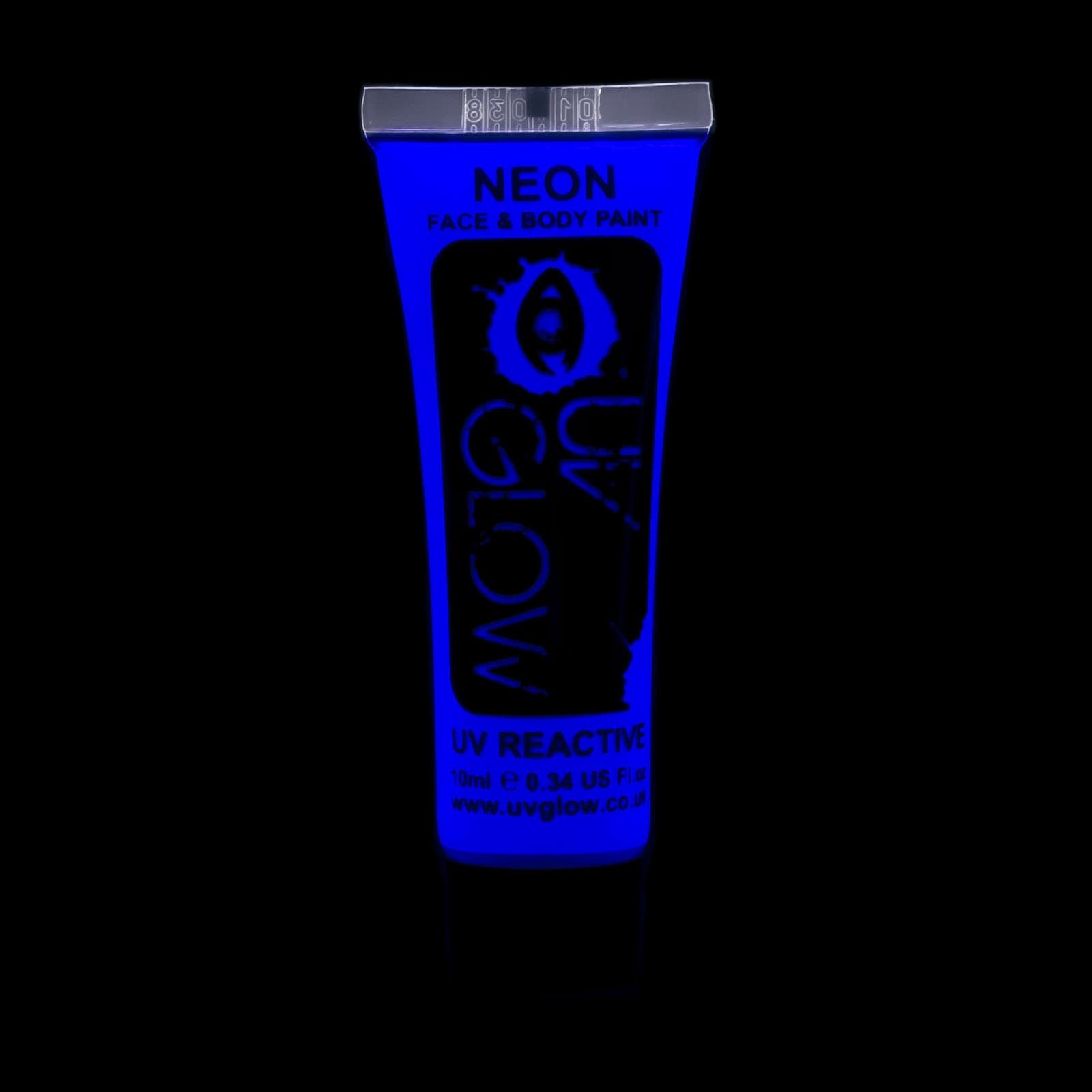 UV Glow Neon Face and Body Paint - 1x 10ml Blue
