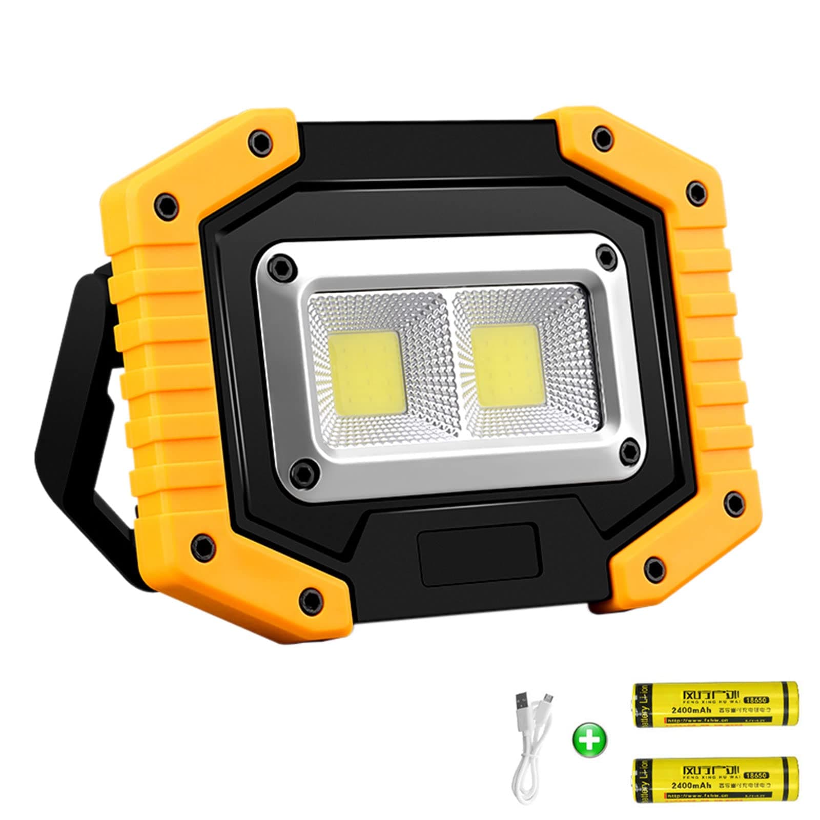 longdafei Rechargeable Floodlight, 30W LED Rechargeable Work Light Outdoor Floodlight Camping Lights with USB Waterproof for Outdoor Camping Traveling Fishing Security Lights