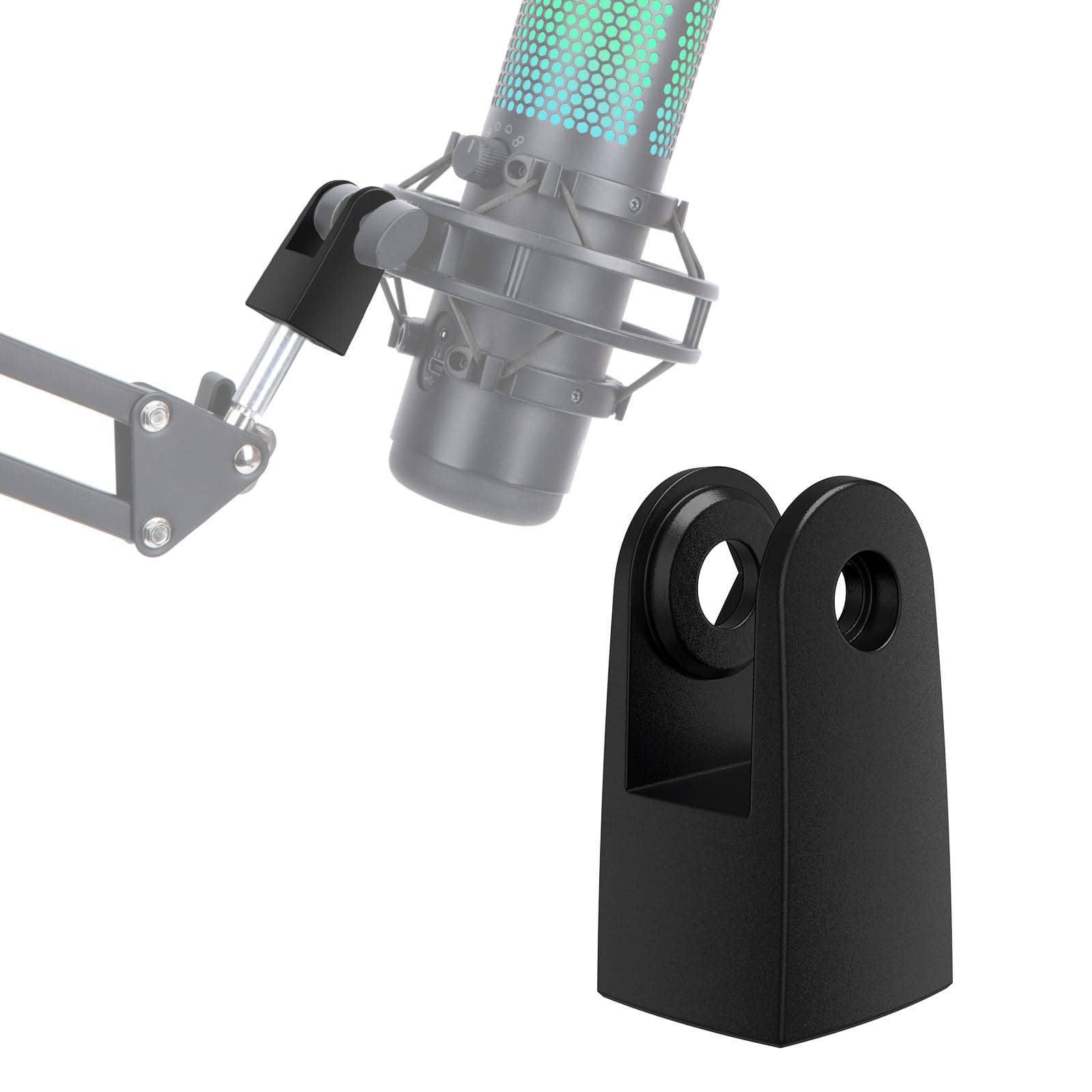 Microphone Mount Adapter for HyperX QuadCast, HyperX QuadCast Mount Adapter HyperX QuadCast S Boom Arm Replacement Adapter Accessories with 3/8'' Screw Adapter