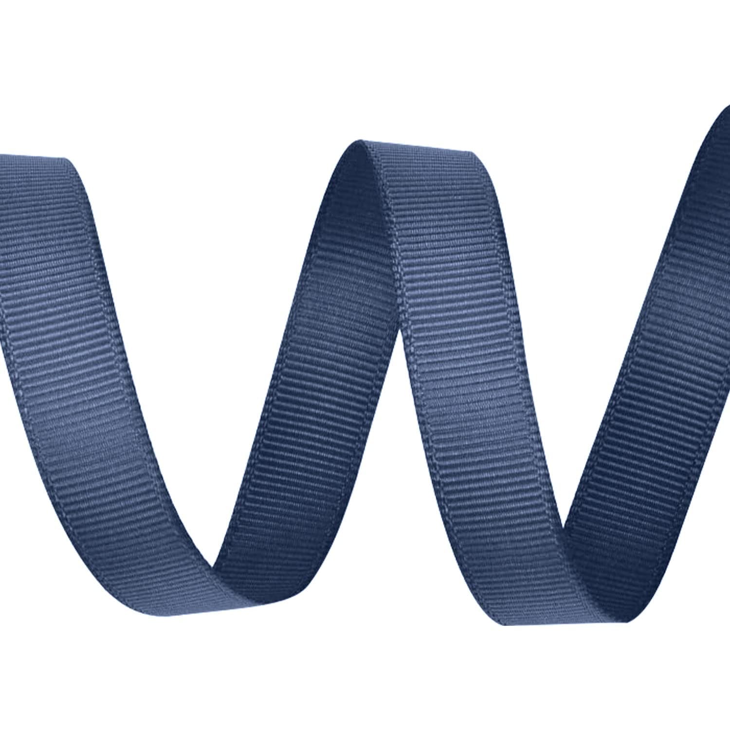 WedDecor Grosgrain Navy Blue Ribbon for Gift Wrapping, 15mm x 10m Solid Polyester Ribbon Perfect for Wedding Decor, Sewing, Dresses, DIY Crafts Floristry, Events, Scrapbooking Decorations