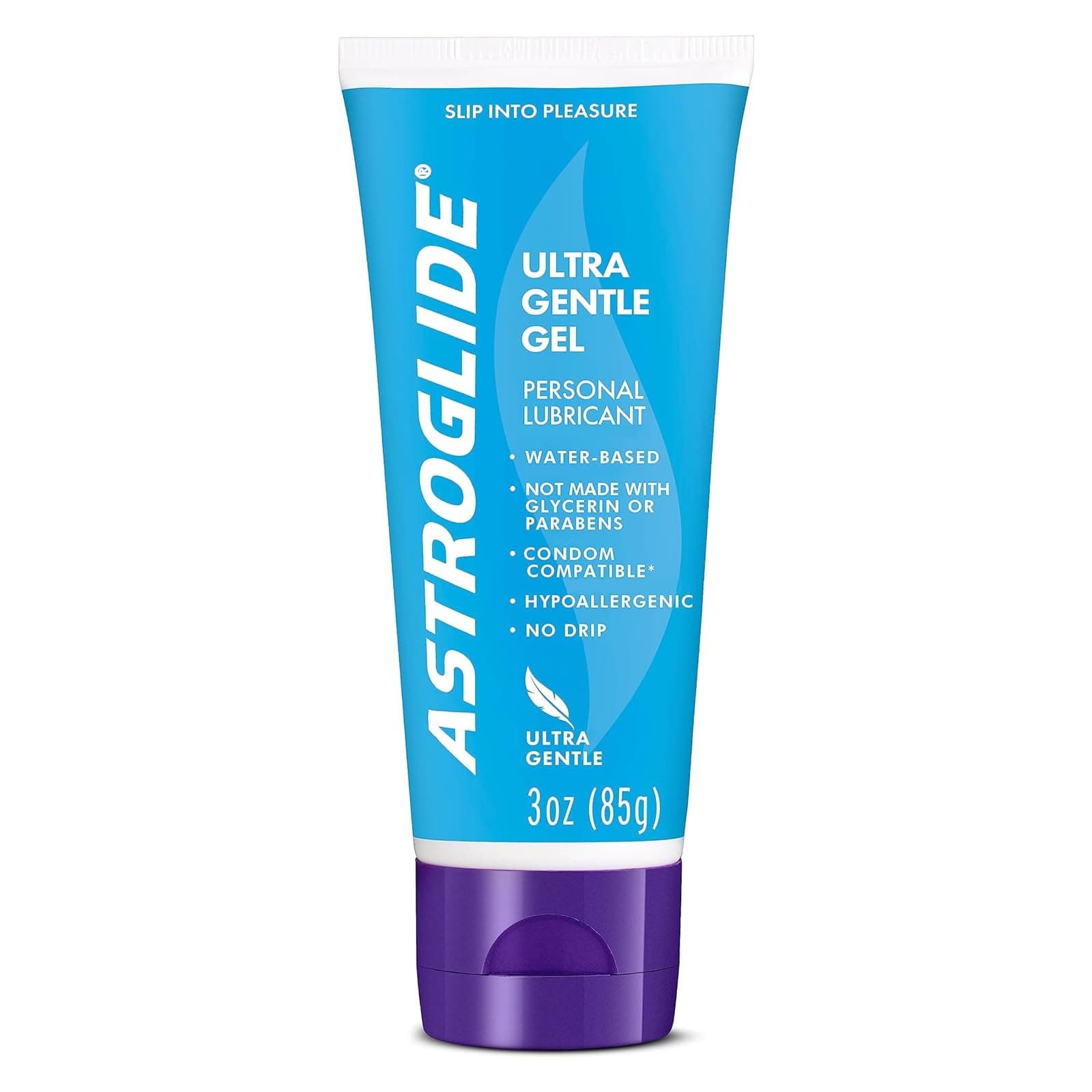 Astroglide Sensitive Skin Ultra Gentle Gel Lubricant Bottle, 3 oz/88 ml