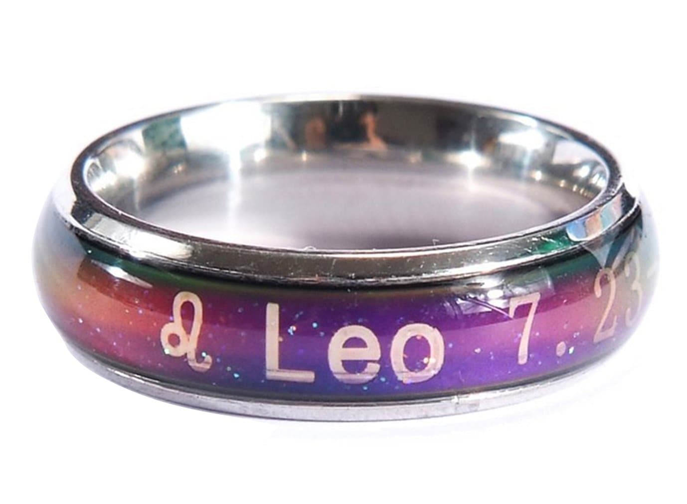 Acchen Twelve Constellations Mood Ring Titanium Steel Color Change Stress Reliever Feeling Emotion Mood Necklace Pendant with Box