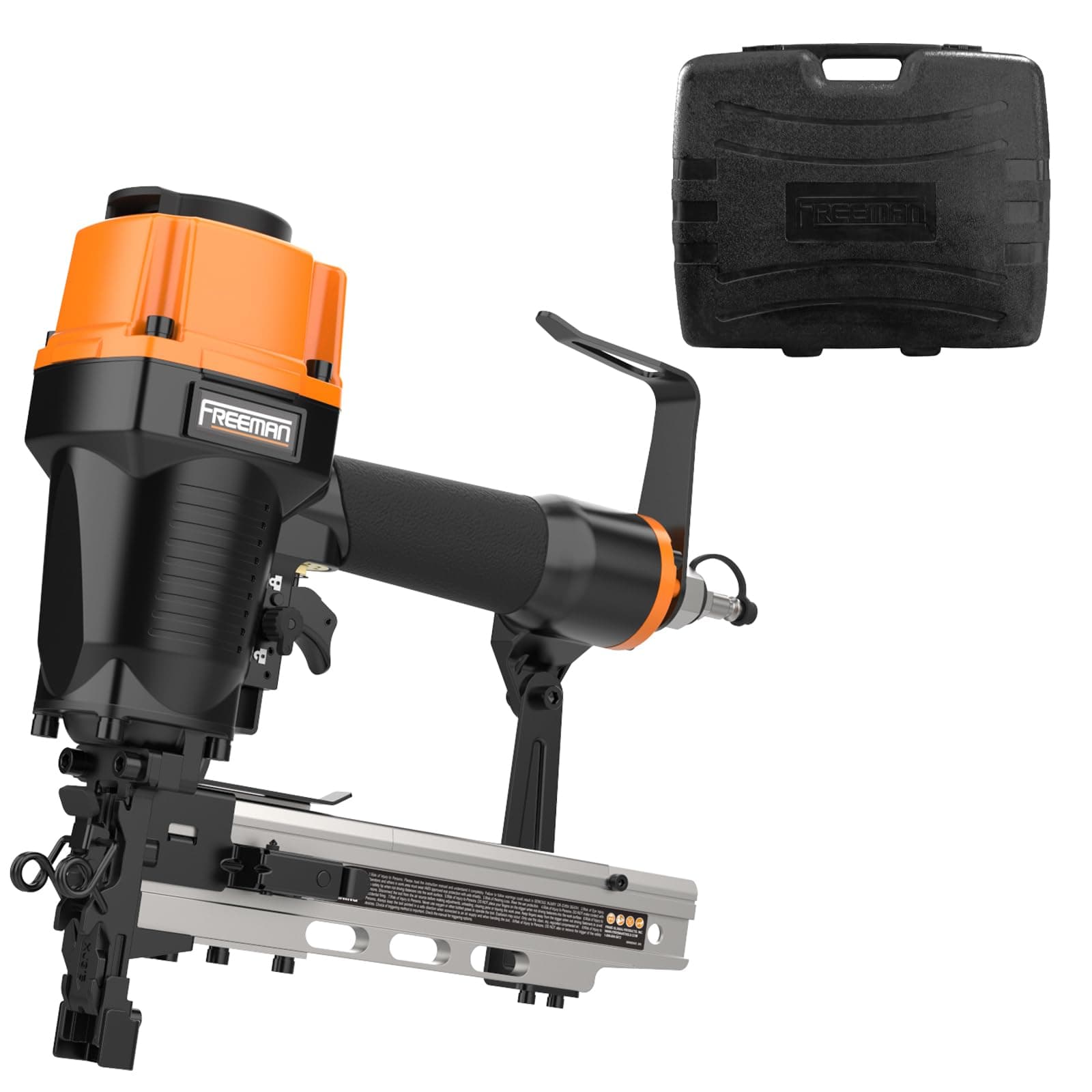 Freeman PFS105 Pneumatic 10.5-Gauge 1-9/16" Fencing Stapler With Adjustable Metal Belt Hook And Case | PFS105