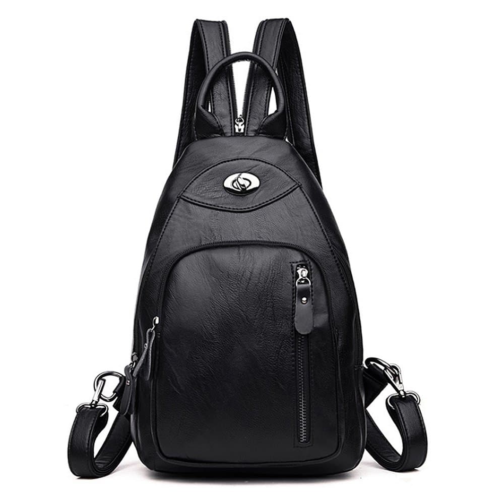 (JACVAAP) Women's shoulder breast bag mouton leather 3WAY waterproof natural leather cute girls large capacity bag easy to fit fashion bag light weight commuter school