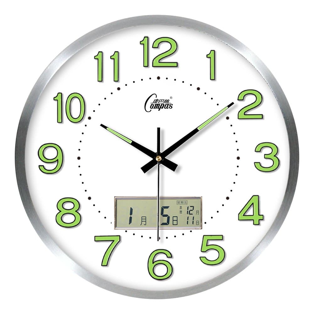Quietness @ Modern Colorful Creative Silent Non-ticking Wall Clock Lcd /14 inch/14 Night" glow-in-the-lcd airwaves Jong-eun