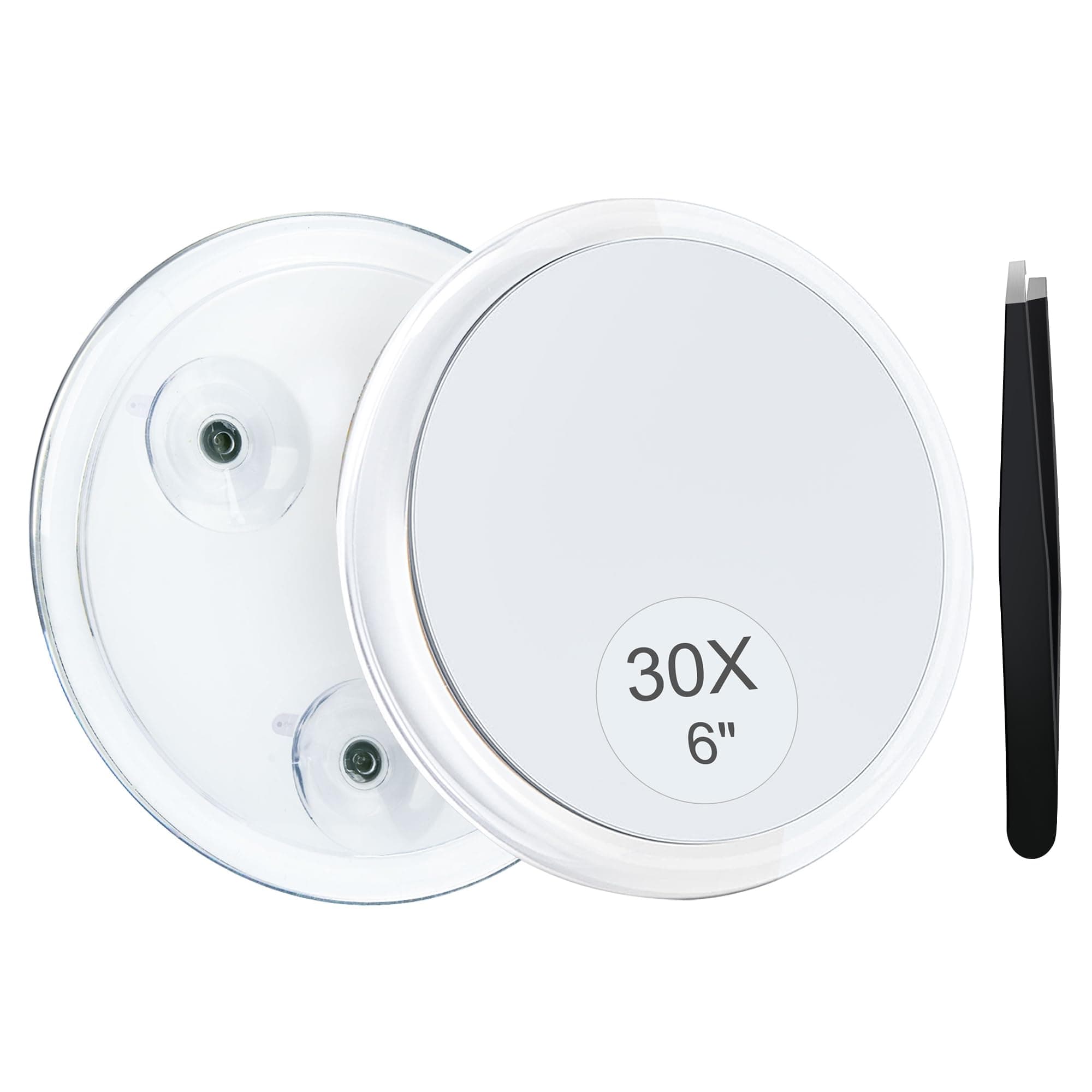 MIYADIVA 30X Magnifying Mirror With Suction Cup for Easy Mounting - 6 Inch Travel Makeup Mirror Stick on Shower for Plucking Eyebrows