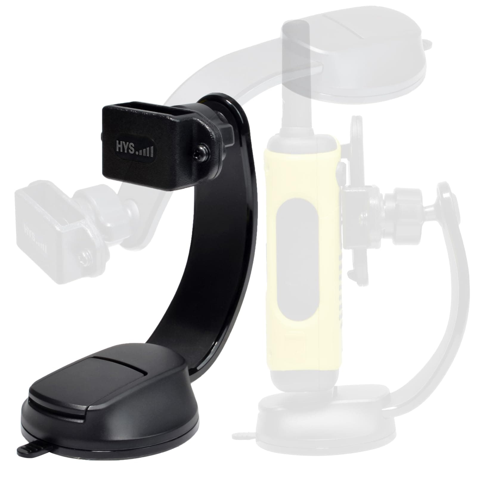 Car Suction Cup Walkie Talkie Holder Windshield/Dashboard/Window for Truck, Flex Neck Suction Cup Car Handheld Radio Holder Mount for Motorola Icom Midland Uniden Cobra Handheld CB Radio