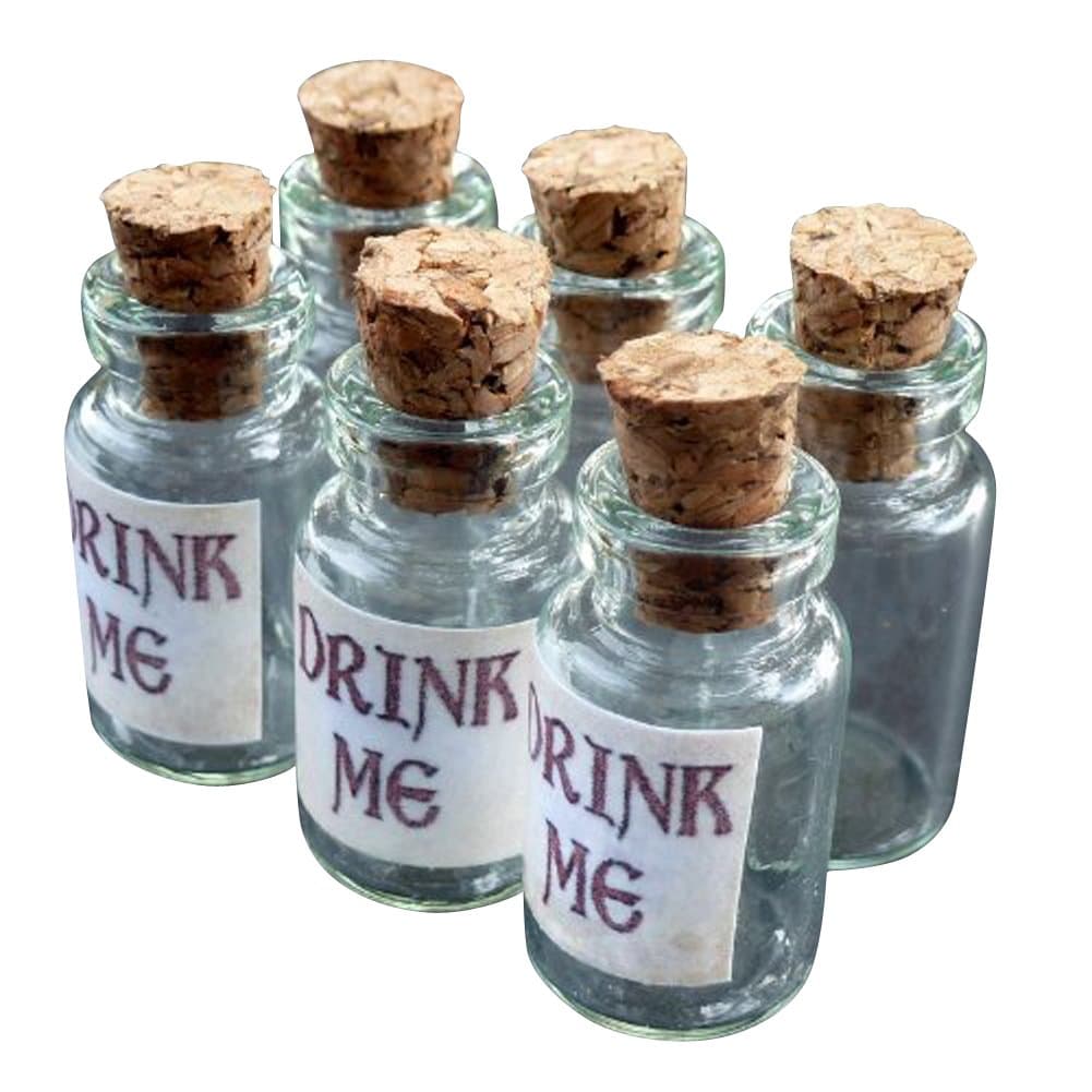 UMBRELLALABORATORY 6-10pcs Alice in Wonderland Party Supplies, Decoration, Potion Bottle with Cork Costume Accessory, DIY jewelry making charms