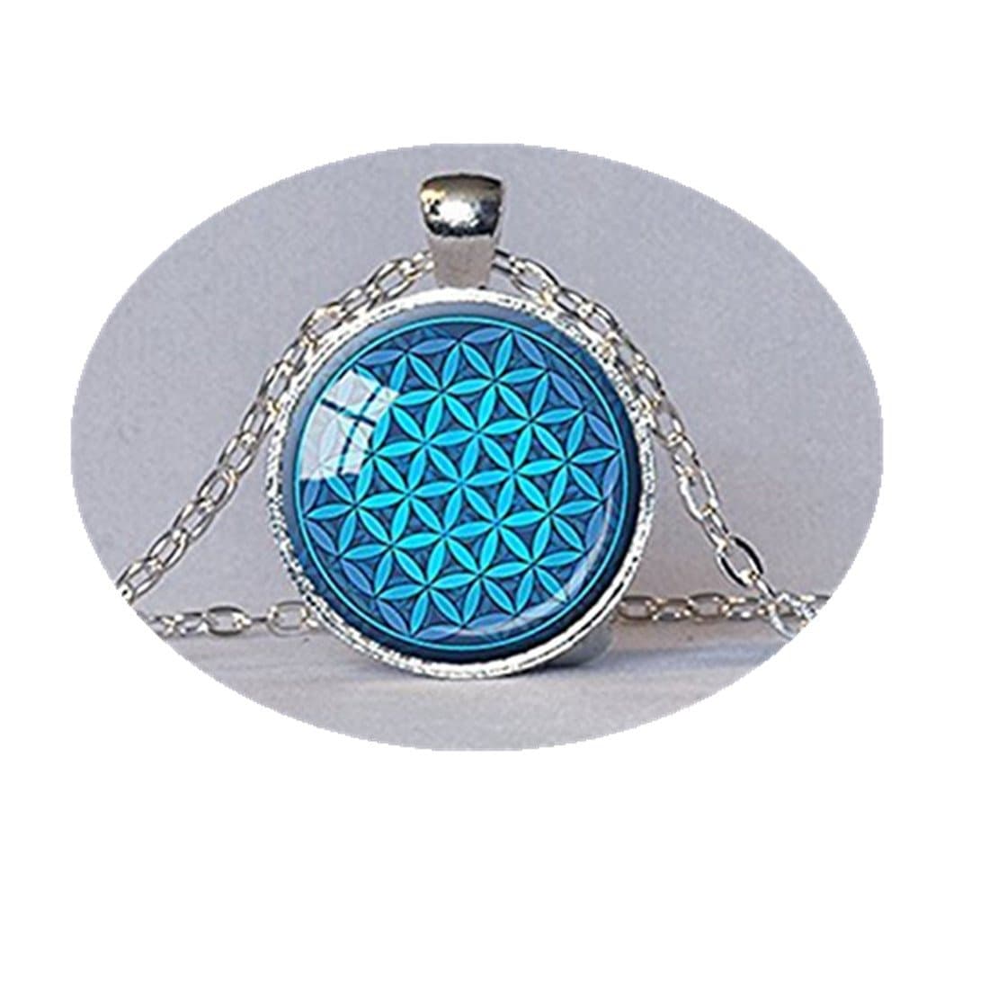 Flower of Life Pendant Turquoise Sacred Geometry Pendant Spiritual Necklace Flower-of-life Pendant Inspirational Meditation