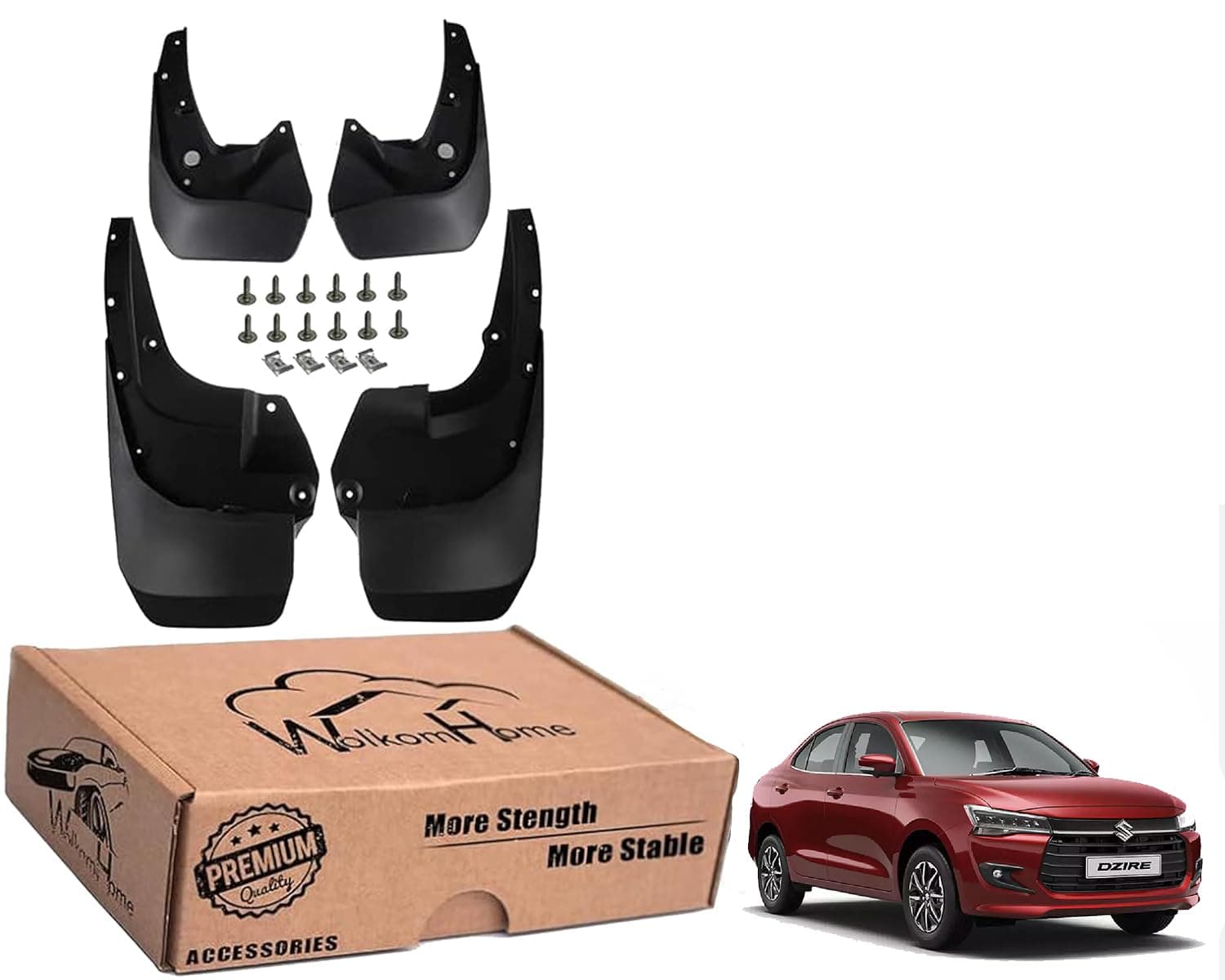 WolkomHome Car O.E Type Mud Flaps Mud Guard for Dzire 2024