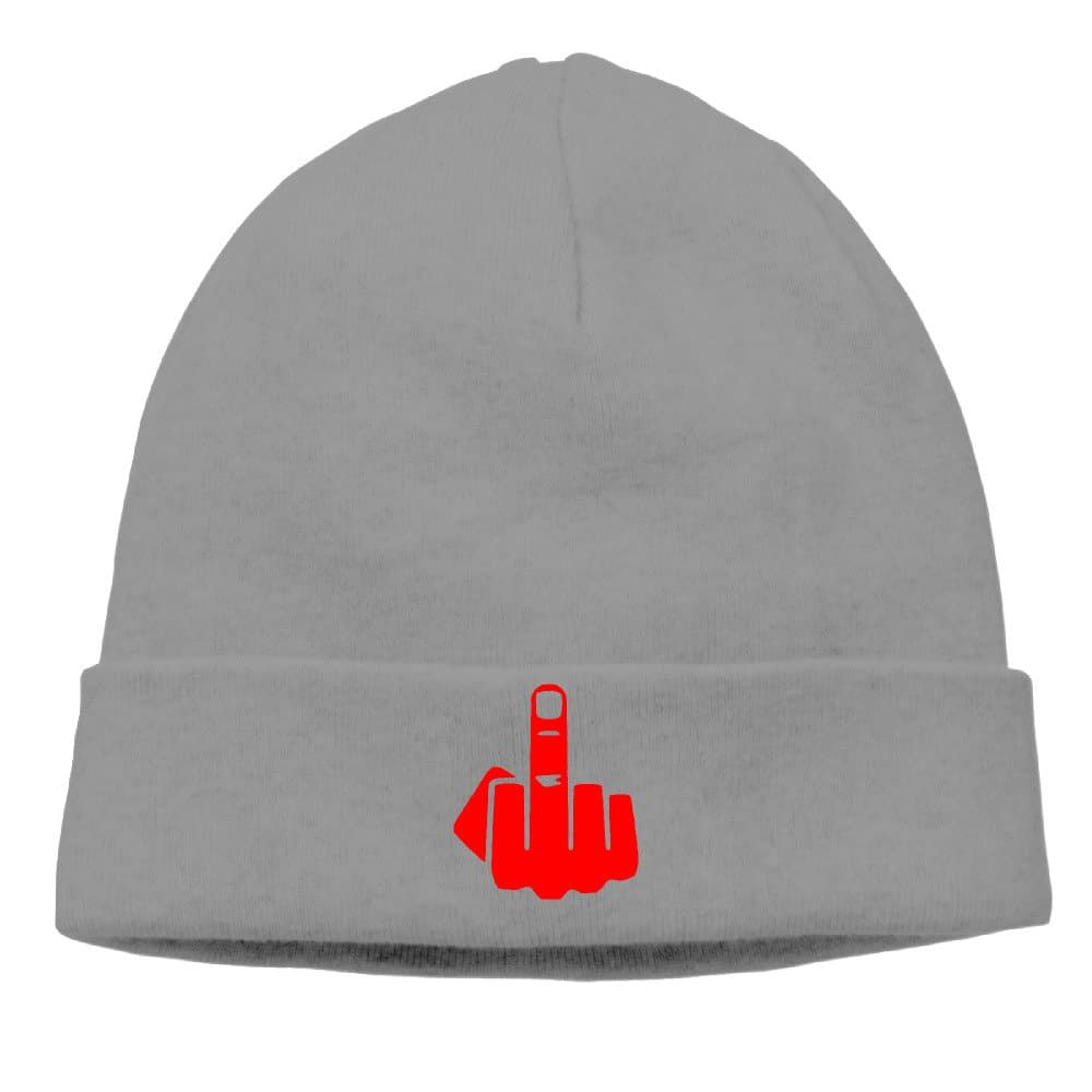 MIRHDUE Middle Finger Graphic Sarcastic Funny Unisex Beanie Hat Toboggan Cap