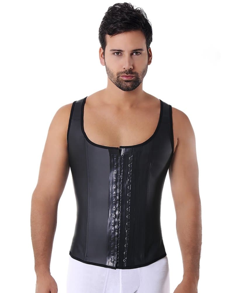 Mens Waist Trainer Latex Vest Workout Sport Shapewear Tummy Control Abs Thermal Compression