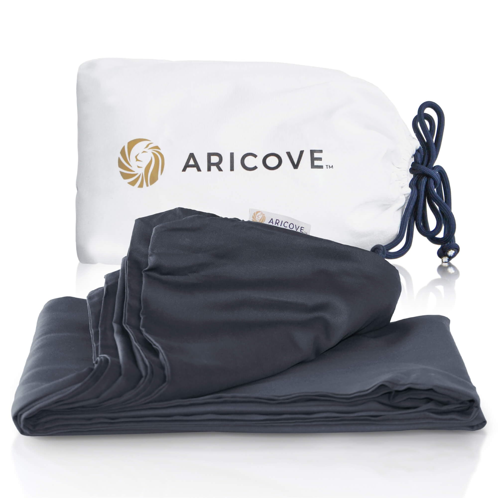 AricoveWeighted Blanket Cover 60”x80”, Full Size, Duvet Cover for Weighted Blanket, Silky Soft Bamboo Viscose, Machine Washable, Charcoal Grey