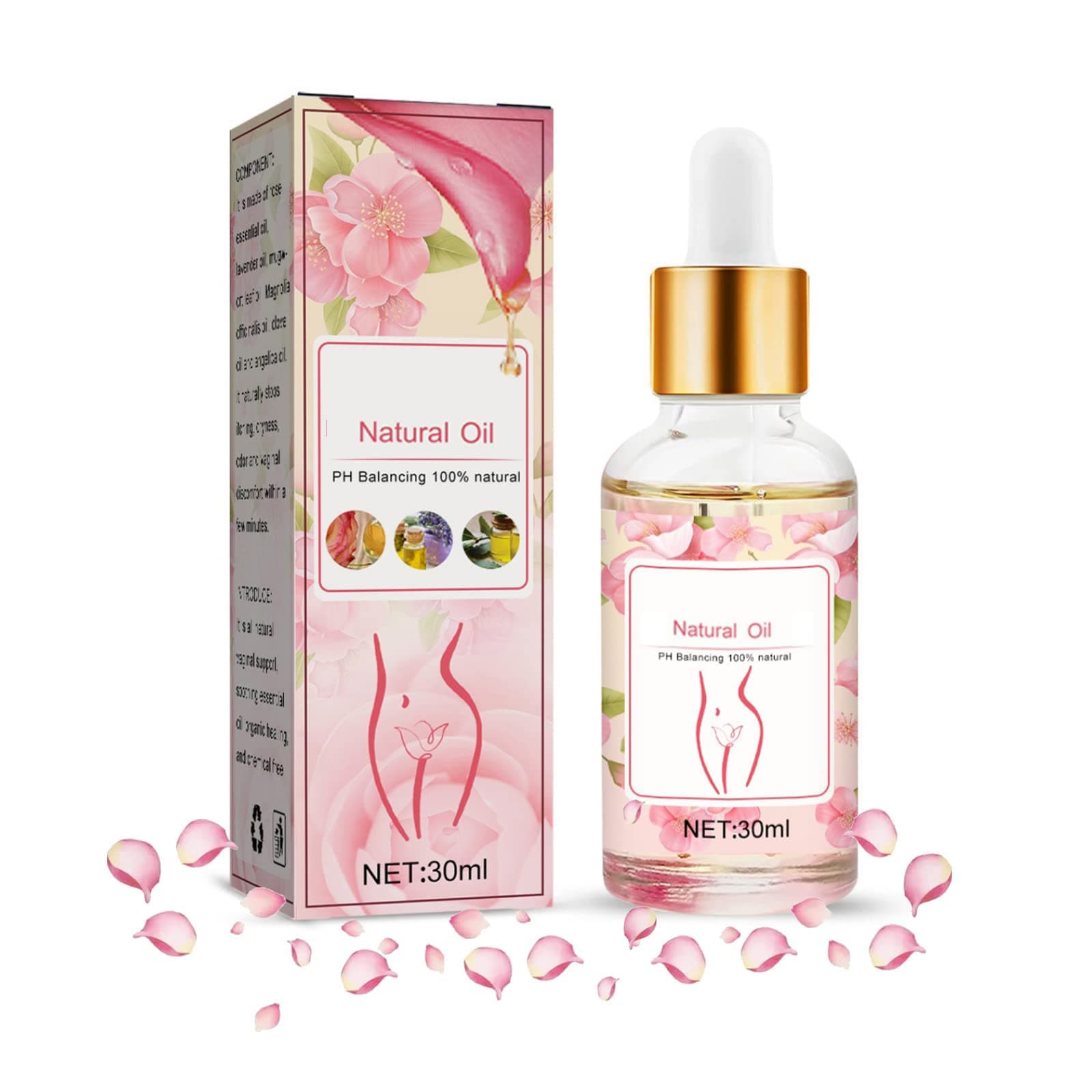 Ph Balance Yoni Essential Oil Eliminates Odor for Women, Female Privacy Care Rose Serum Deodorize Vagina Tighten Relieve Stress