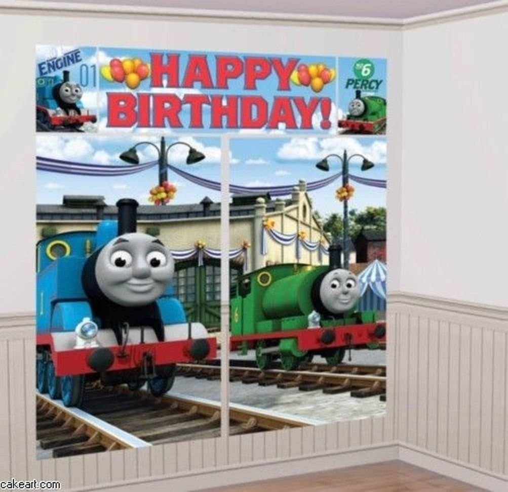 Defonia Thomas The Train Scene Setter Happy Birthday Party Wall Decoration Tank Engine