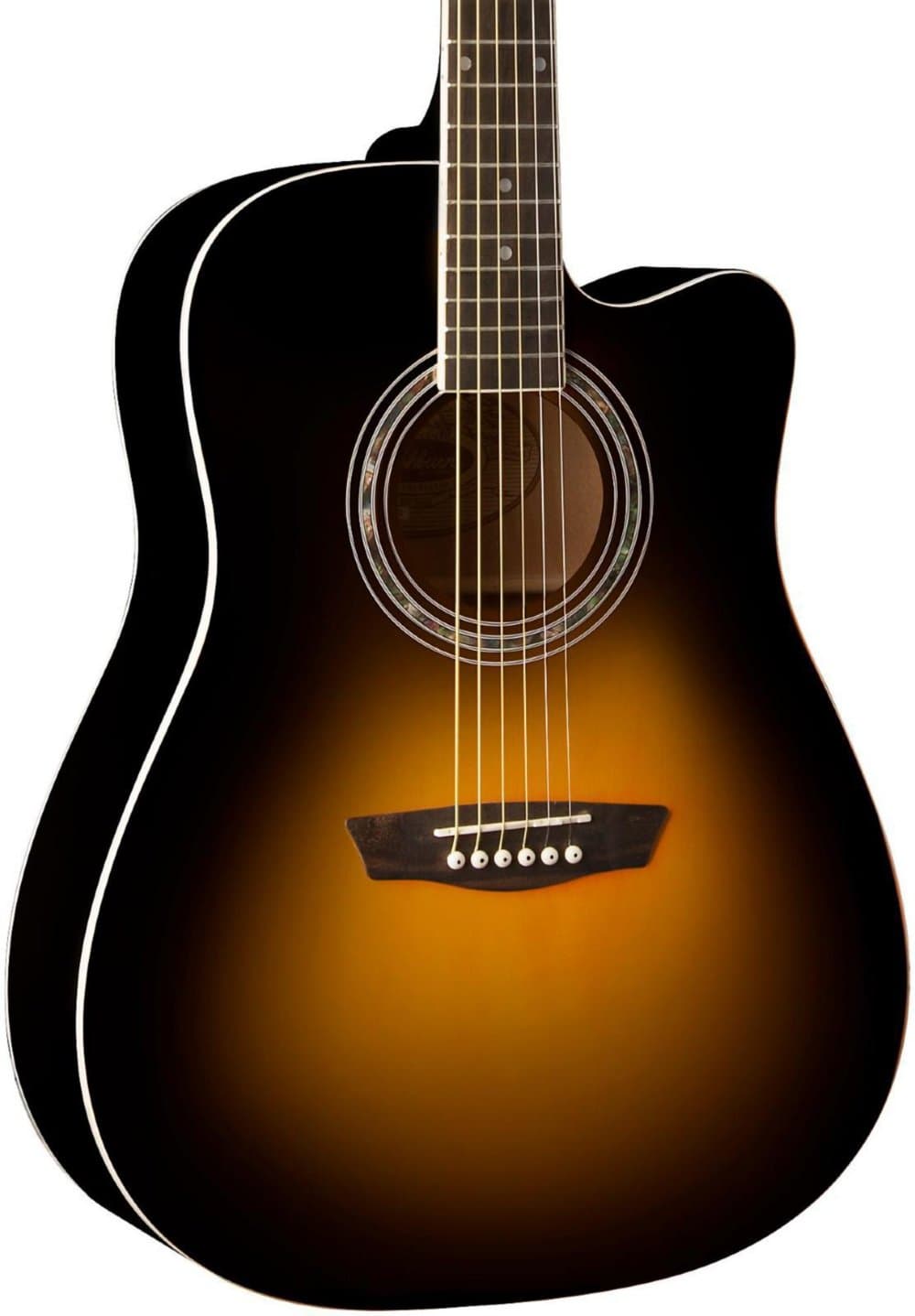 Washburn WA90CE Dreadnought Acoustic Electric Guitar Vintage Tobacco Sunburst