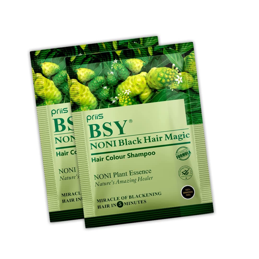 BSYNoni Black Hair Magic (20ml X 12Sachet) | Hair Dye | Hair Colour | Hair Shampoo