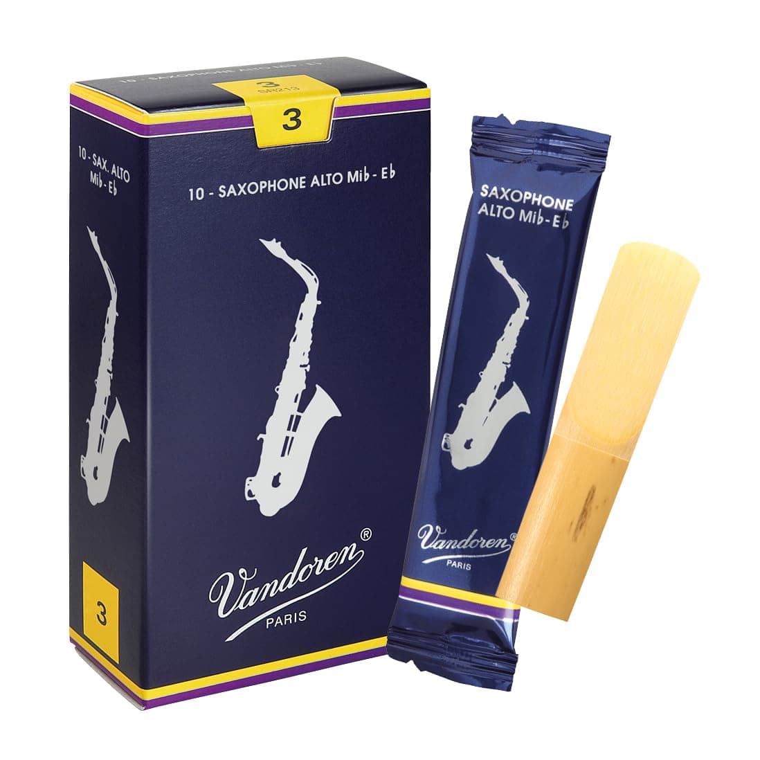 Vandoren Traditional Alto saxophone reeds, box of 10 - Strength 3