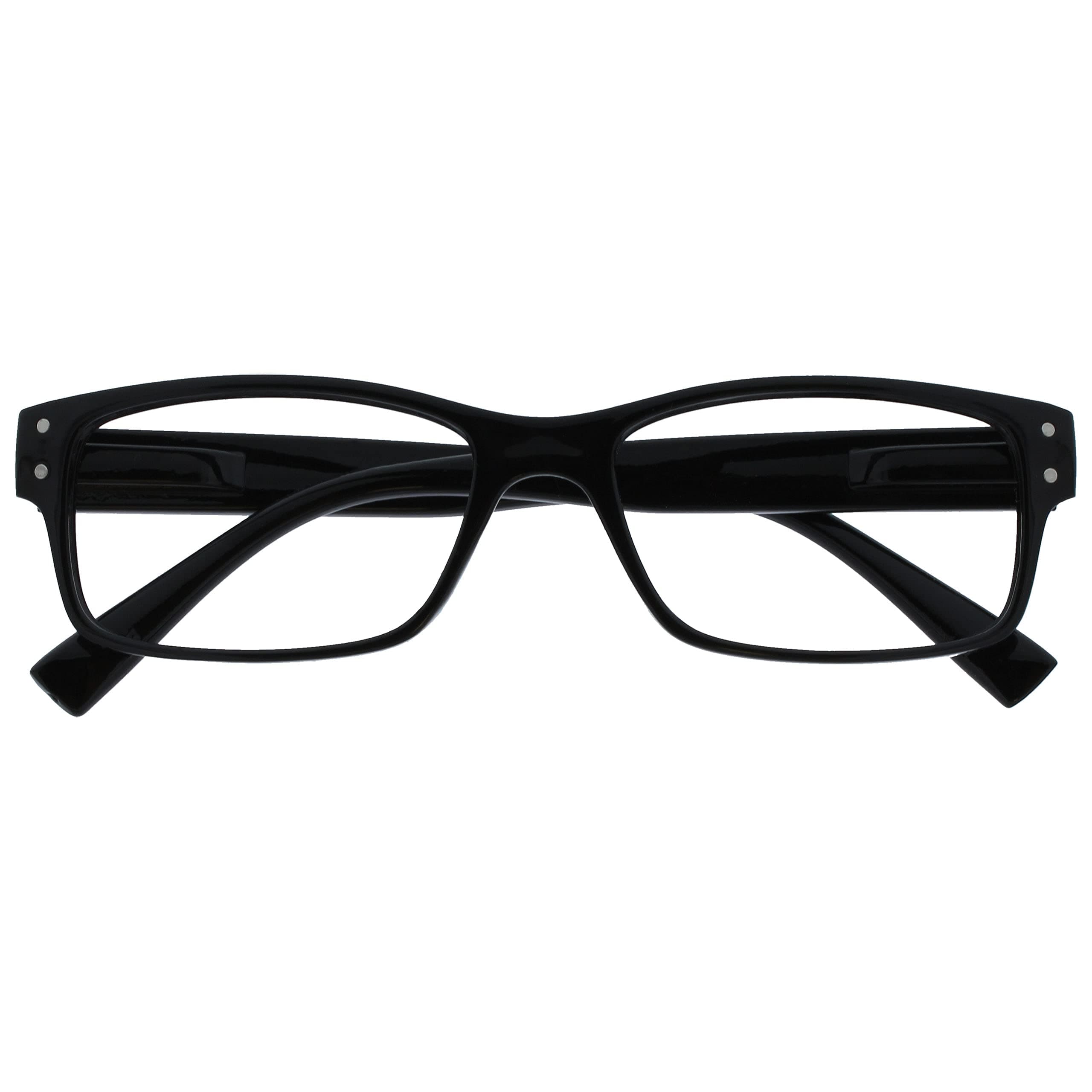 The Reading Glasses Company Mens Black Large Designer Style Readers Spring Hinges R11-1 +1.00