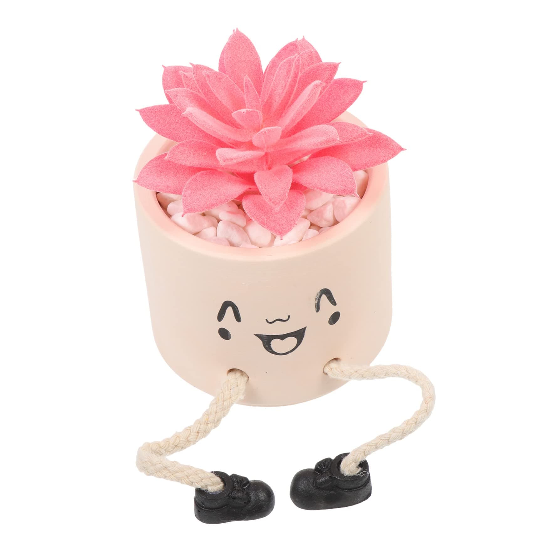 DECHOUS 1 Set Hanging Doll Potted Plant Planter Pots for Indoor Plants Small Succulents Artificial Artificial Succulent Faux Potted Hanging Leg Artificial Succulent Plant Arrangement Table