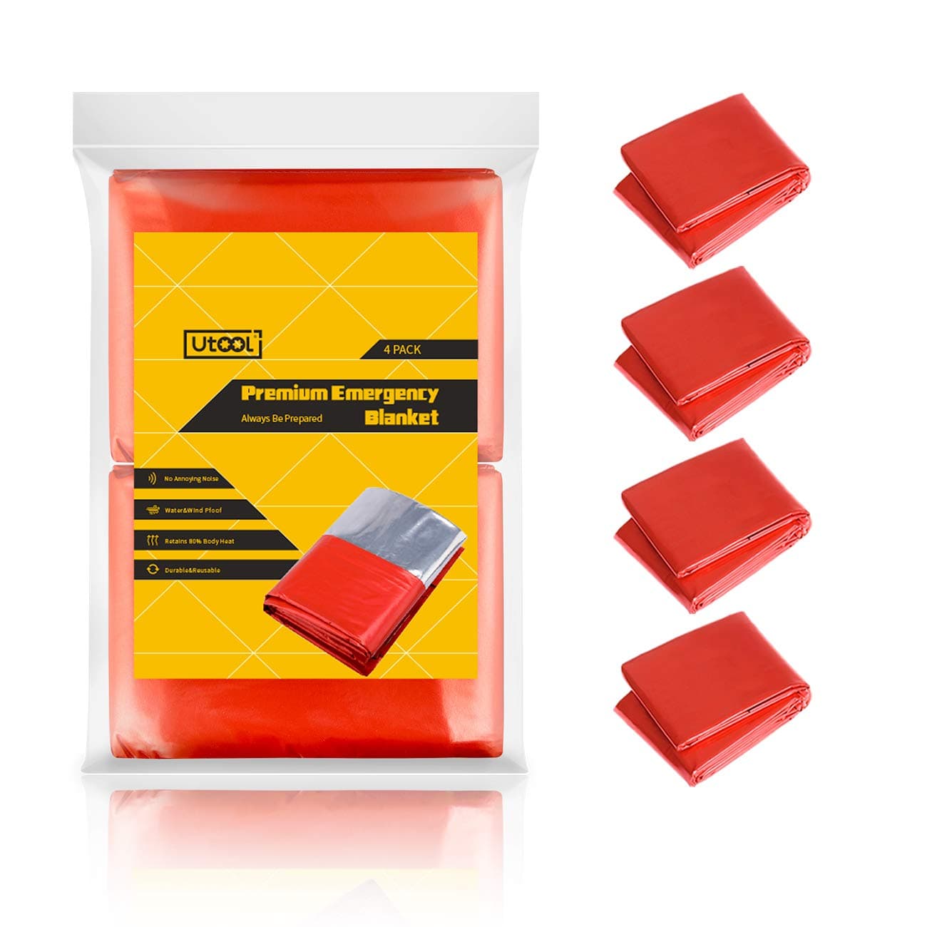 Premium Emergency Blanket 4 Pack