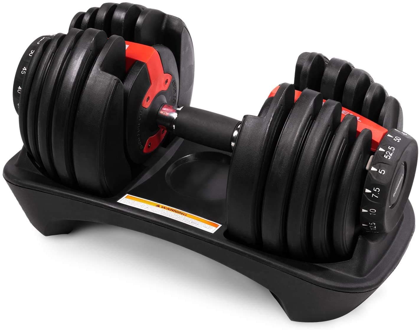 DELOBOLL Adjustable Dumbbell 50 lbs Fitness Dial Dumbbell Series Strength Training Weights Gym Equipment for Man and Women Exercise Dumbbell