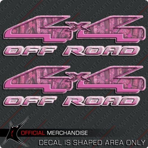 Aftershockit 4x4 Pink Camouflage Truck Sticker Hunting Decal Set