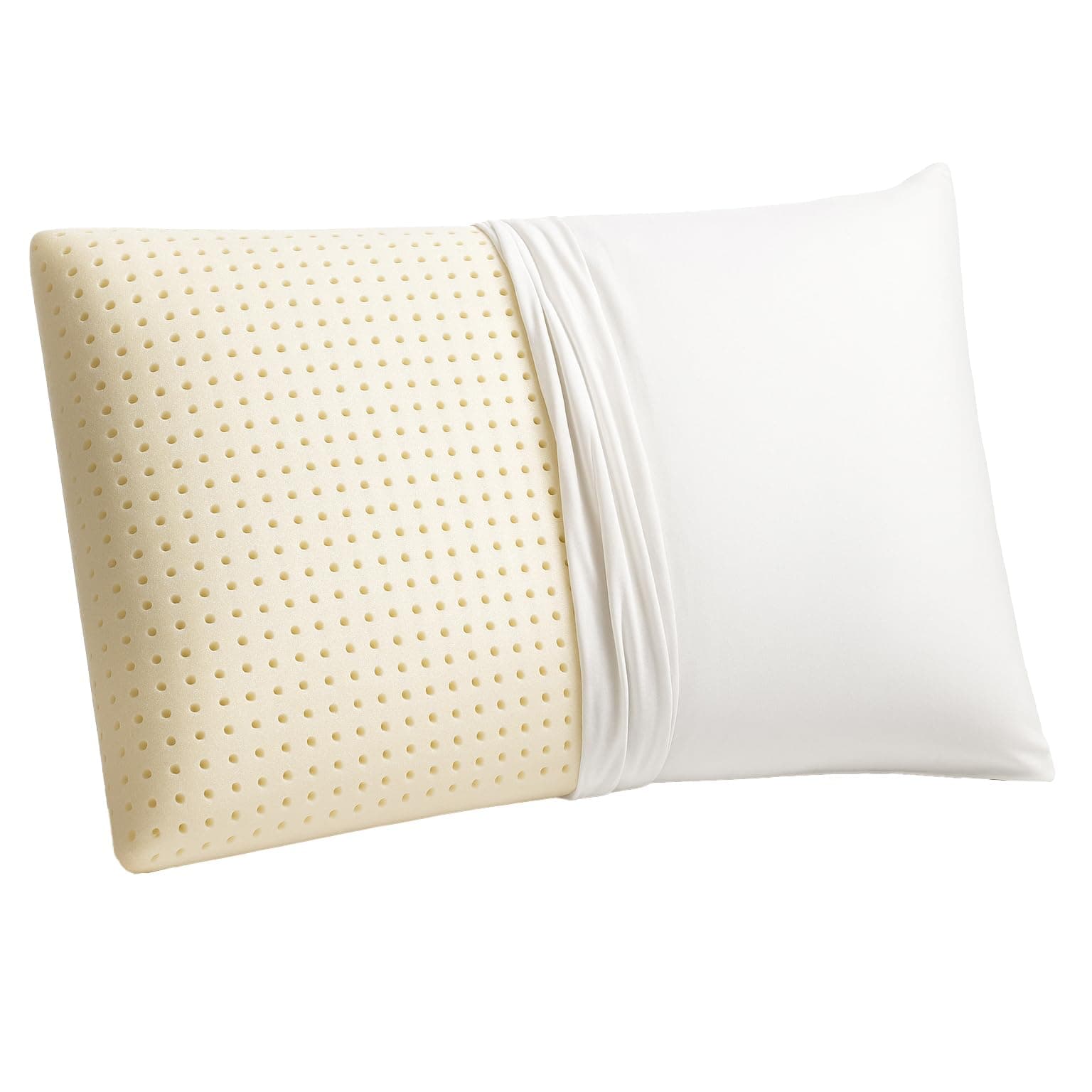 Organic Textiles 100% Talalay Latex Pillow with GOTS Certified Cotton Cover (Standard Size, Medium), Bed Pillow for Sleeping, for Back and Side Sleepers, Helps for Back, Neck and Shoulder Pain