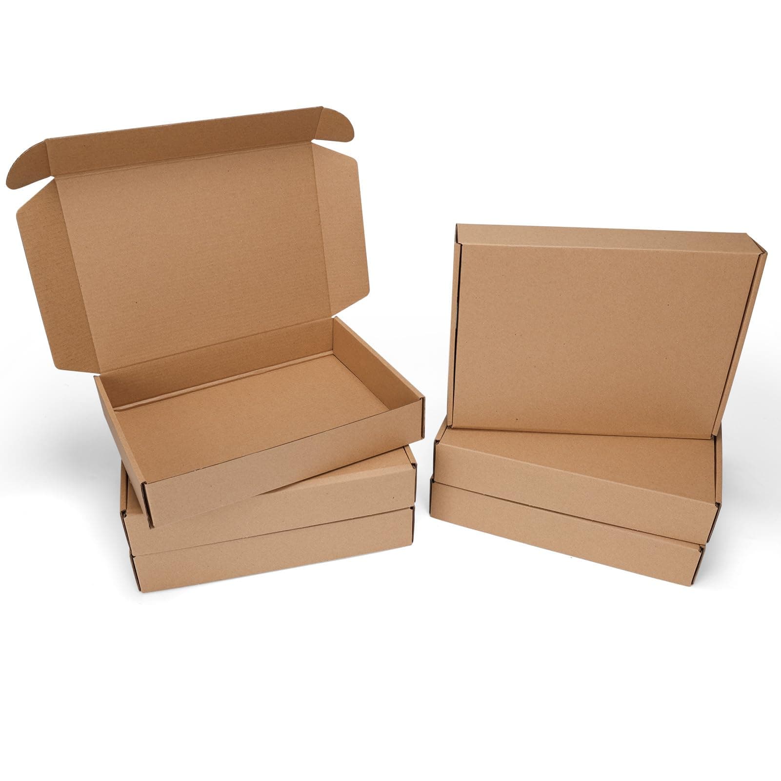 PHAREGE 11x8x2 inch Shipping Boxes 6 Pack Brown, Tab Lock Tuck Top Boxes for Packaging Small Business, Medium Cardboard Gift Mailer for Wrapping Present