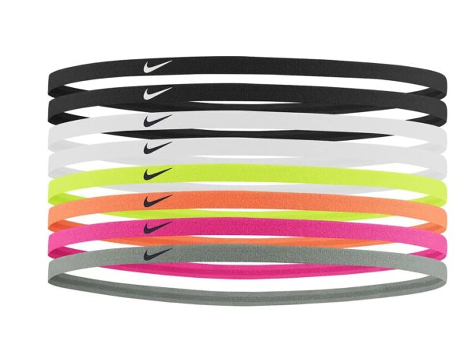 Nike Skinny Headbands 8 Pk Elastic Tennis Swoosh Hair Pack of 8