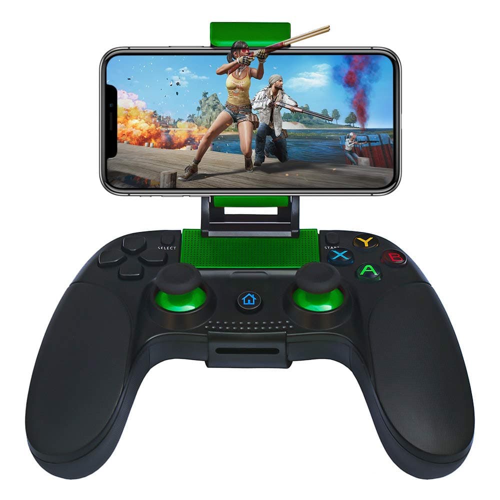 Wireless Gaming Controller Gamepad for Android/iOS for Samsung S9 S10 Huawei P30 iPhoneX XR with Retractable Bracket Support 6-inch Mobile Phones