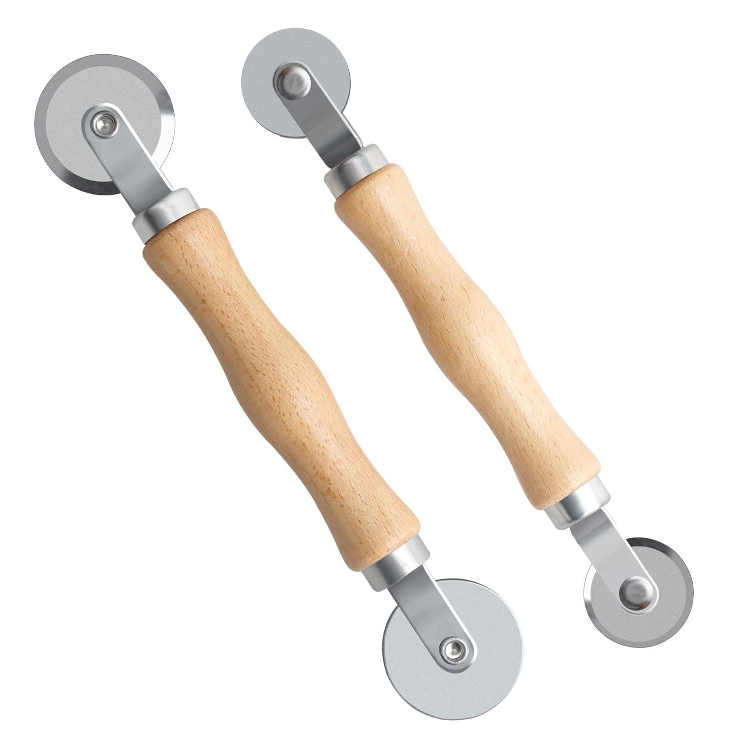 Screen Rolling Tool-2PCS Screen Spline Repair Roller Tool for Installing Window and Door Screens with Wooden Handle and Steel Bearing Wheel