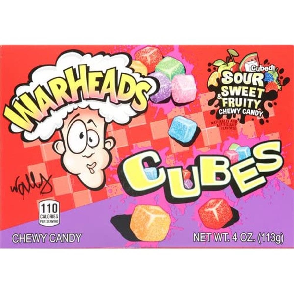 Warhead Mildly Sour Wildly Sweet Chewy Cubes Pouch, 113 g