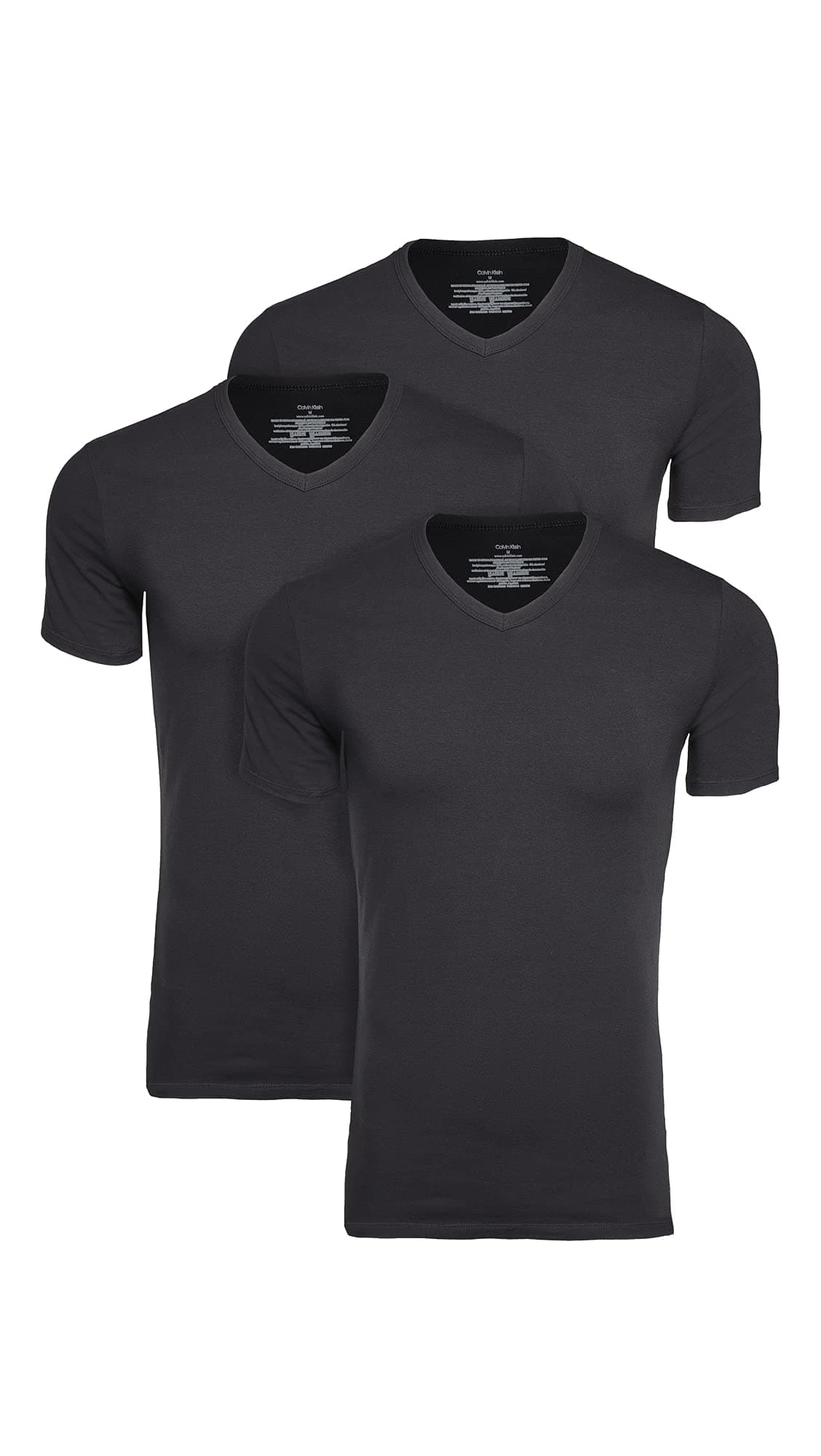 Calvin Klein Men's Cotton 3-Pack Classic Short-Sleeve Crew Neck T-Shirt (Black)