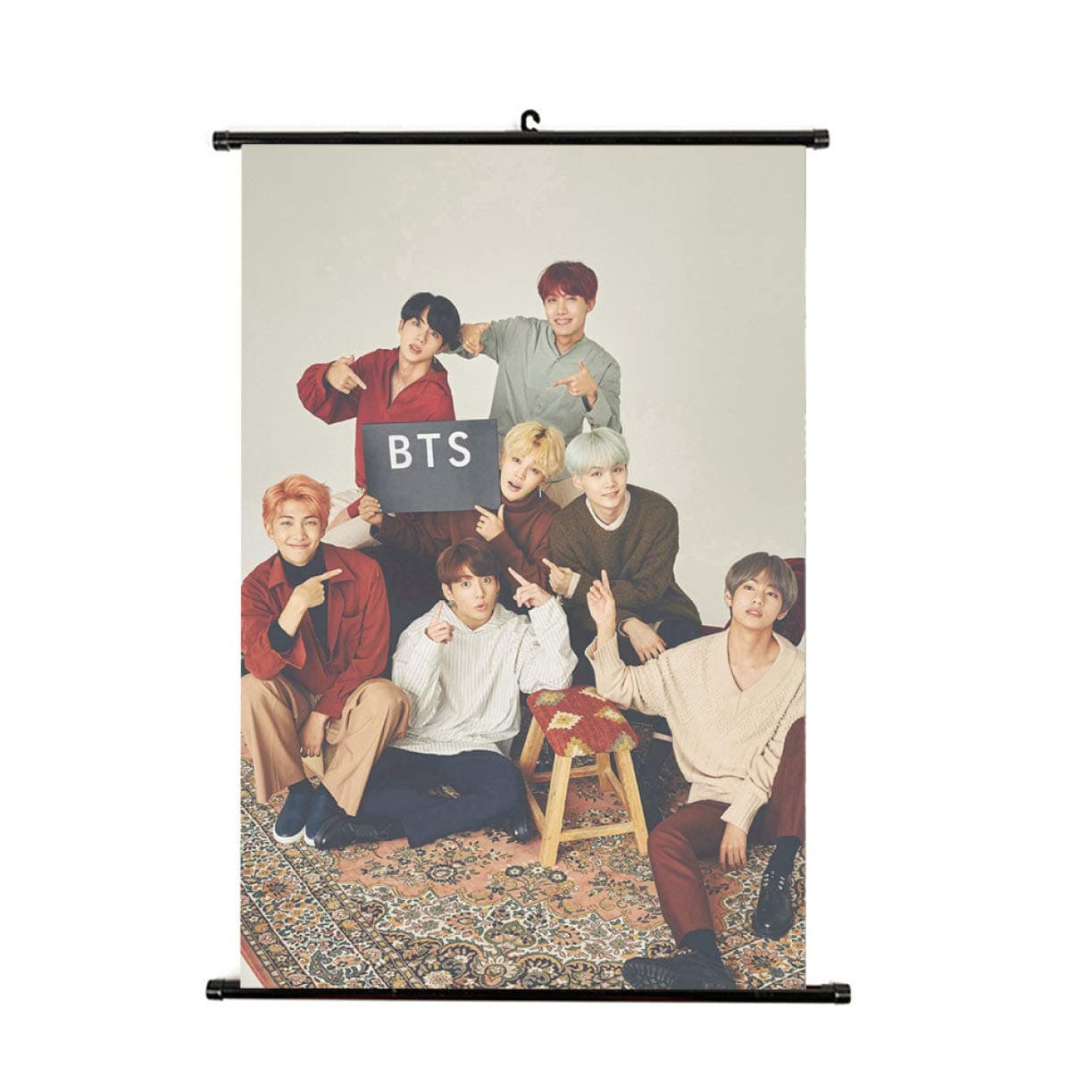 yangzhoujinbei Exquisite BTS Bangtan Boys New Album [Love Yourself æ‰¿ 'HER' ] Wall Scroll Cloth Poster(None BTS-148(including packaging))