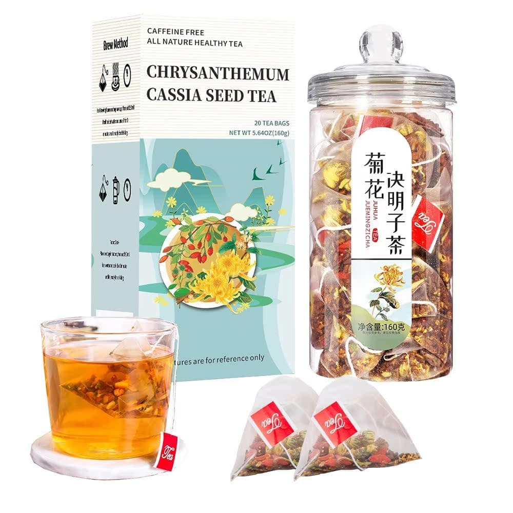 Chrysanthemum Cassia Seed Tea Bags, Chinese Eye Liver Tea, Burdock Root Wolf-berry Honeysuckle Osmanthus Mixed Herbal Floral Tea Bags