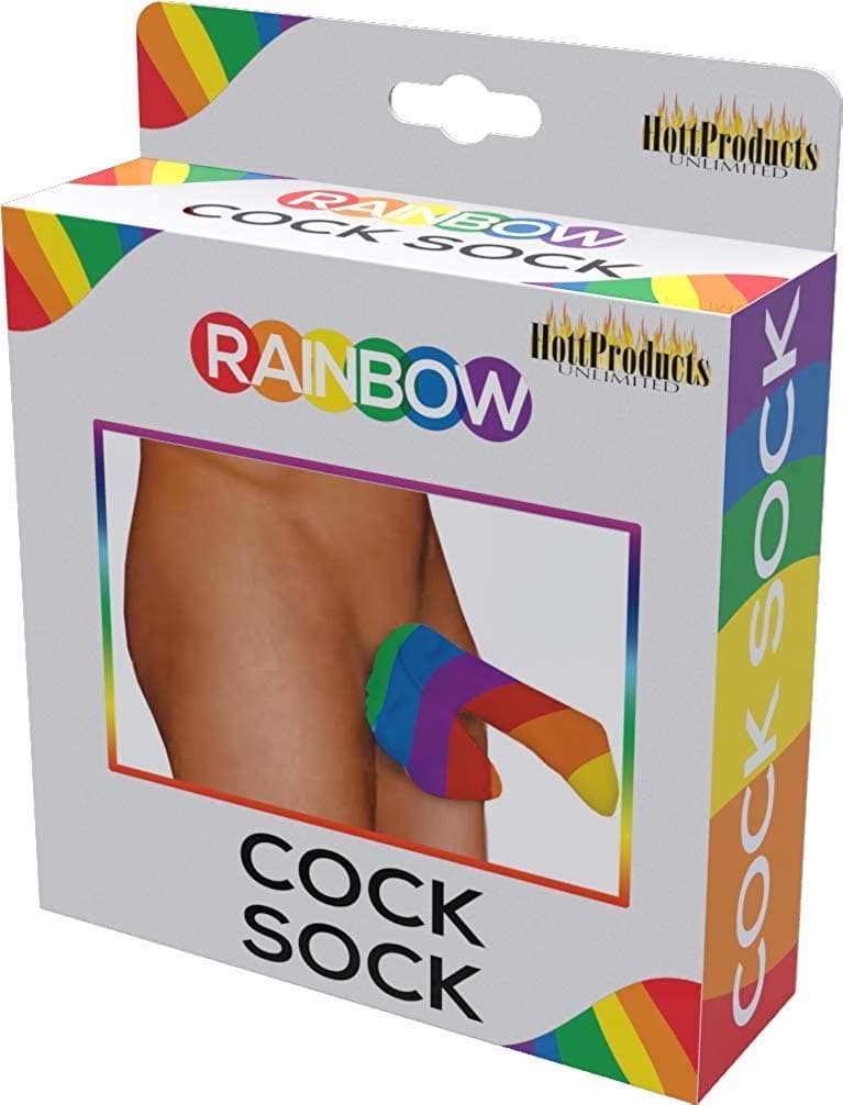 Spencer & FleetwoodMen's Rainbow Cock Sock, Red, Orange, Yellow, Green, Blue, Purple, One Size